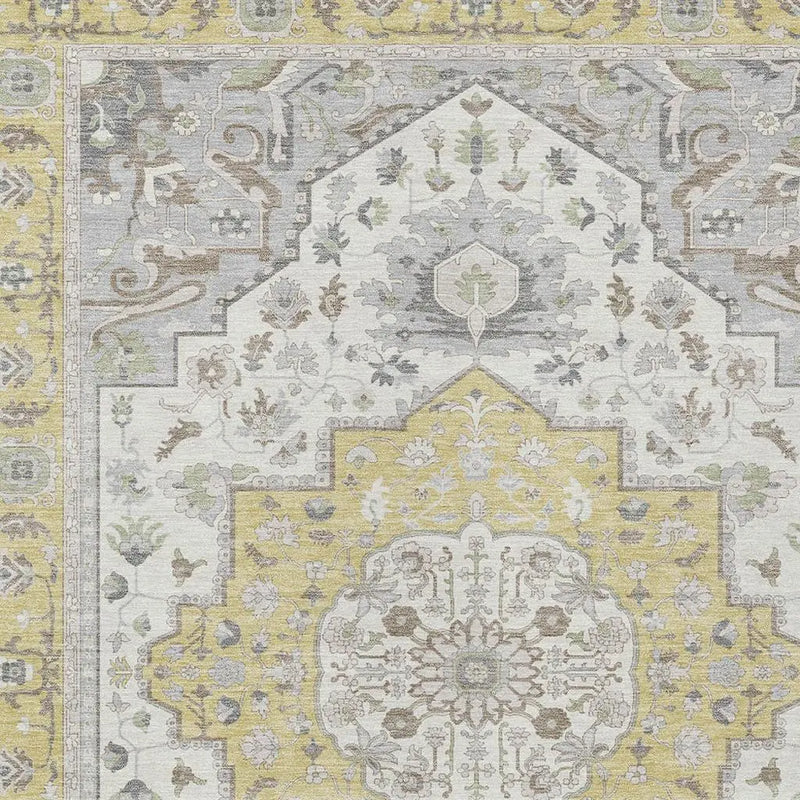 10' X 14' Wheat And Taupe Oriental Washable Indoor Outdoor Area Rug Homeroots Outdoor
