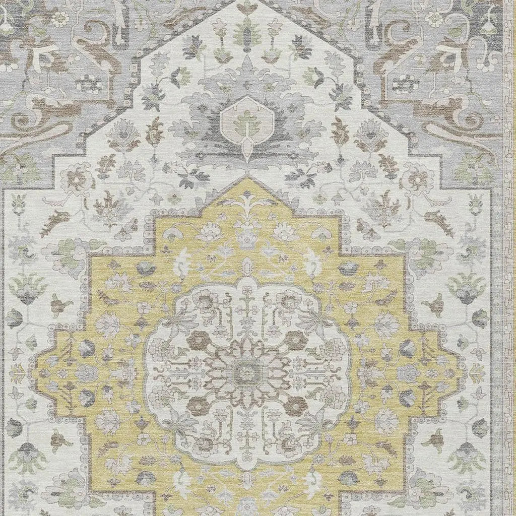 10' X 14' Wheat And Taupe Oriental Washable Indoor Outdoor Area Rug Homeroots Outdoor