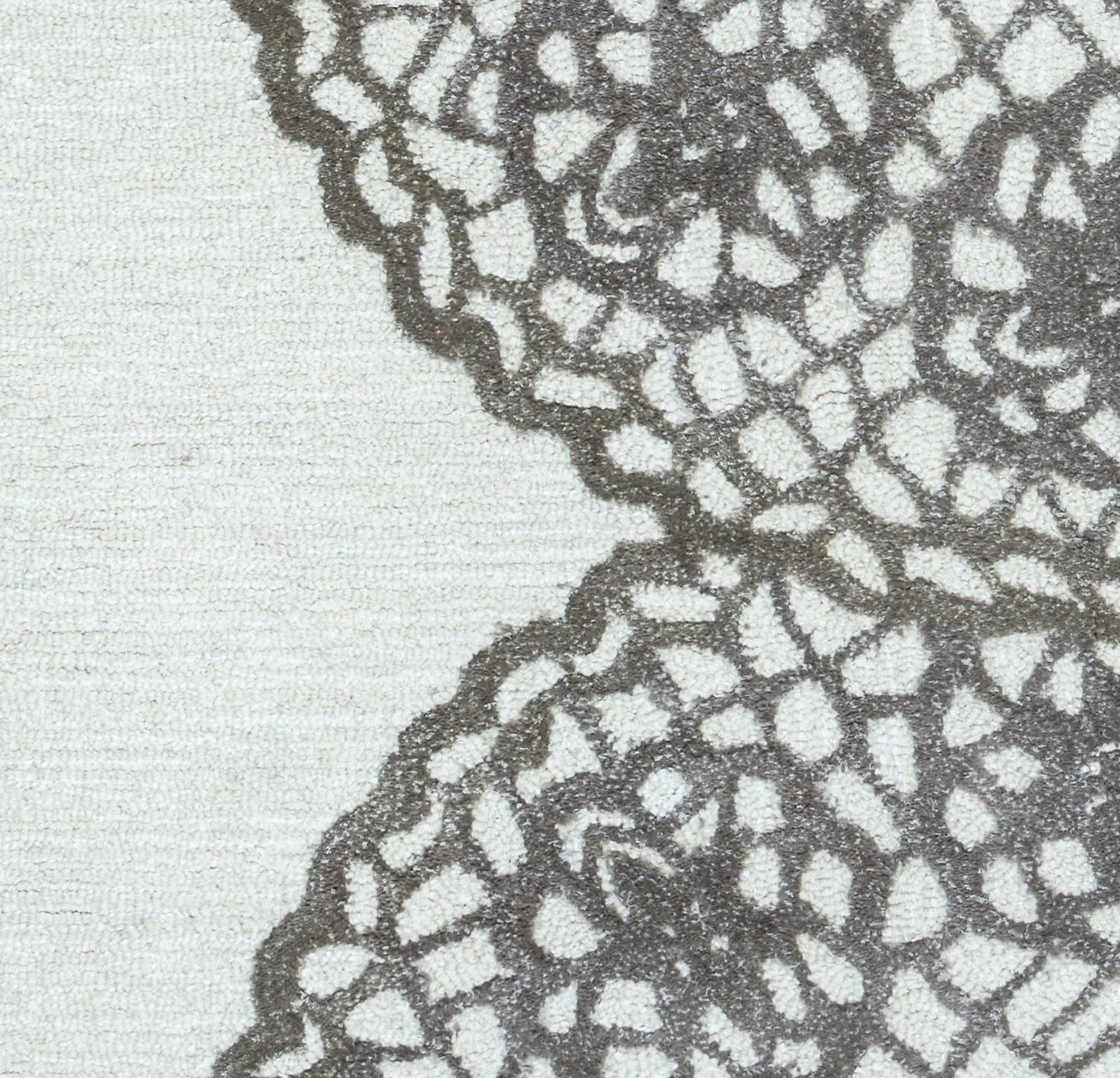 10' X 14' White And Ivory Wool Geometric Hand Tufted Area Rug Homeroots Home Decor