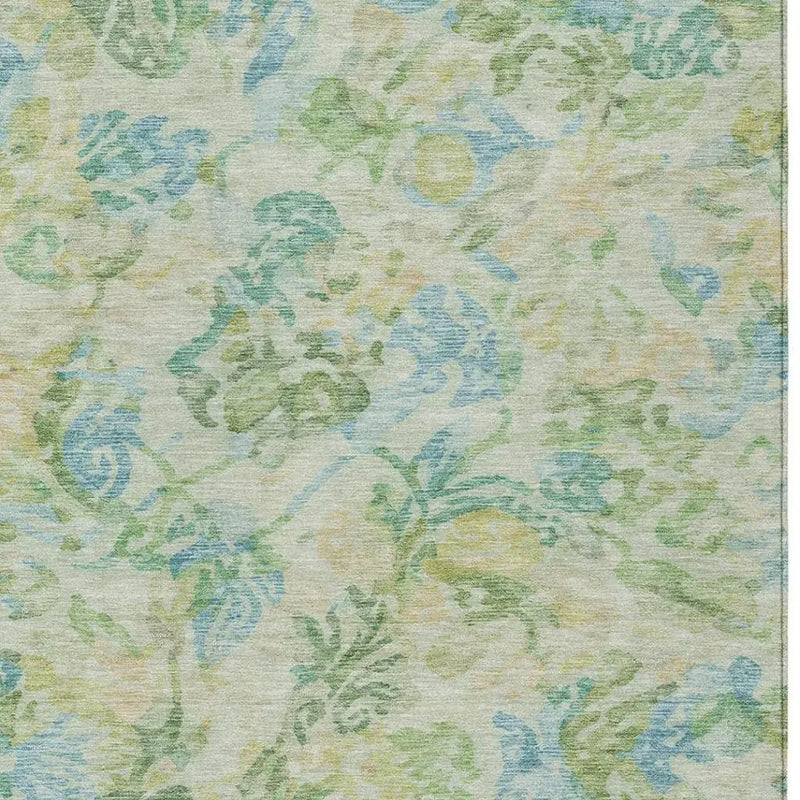 10' X 14' Yellow And Gold Floral Washable Indoor Outdoor Area Rug Homeroots Outdoor