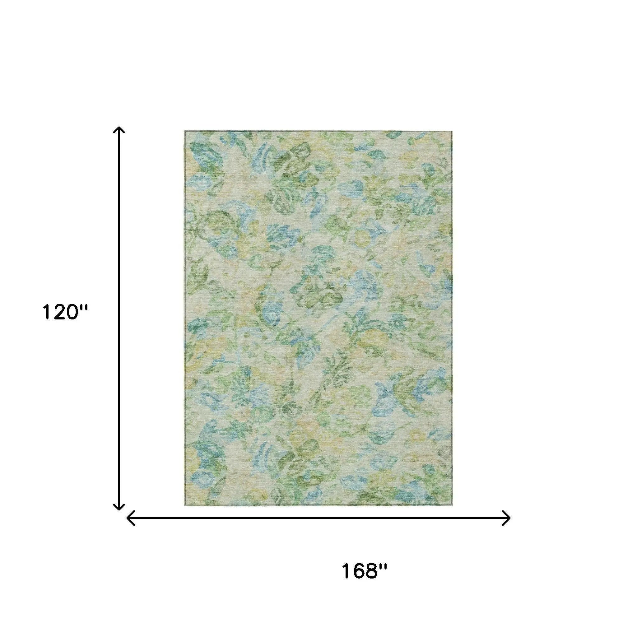 10' X 14' Yellow And Gold Floral Washable Indoor Outdoor Area Rug Homeroots Outdoor