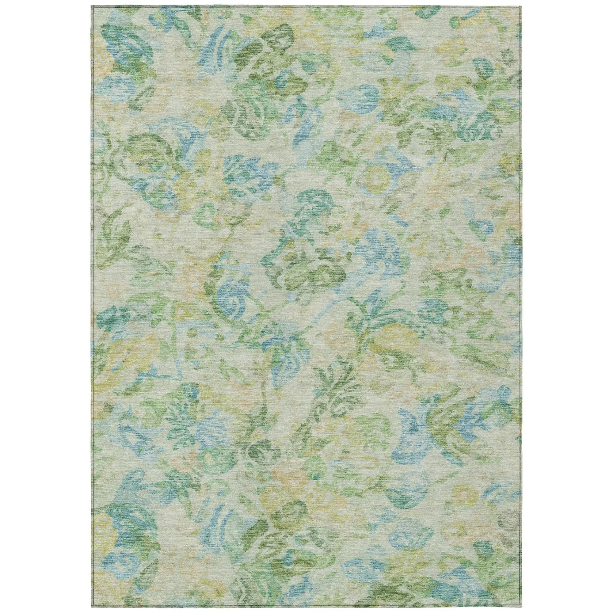 10' X 14' Yellow And Gold Floral Washable Indoor Outdoor Area Rug Homeroots Outdoor