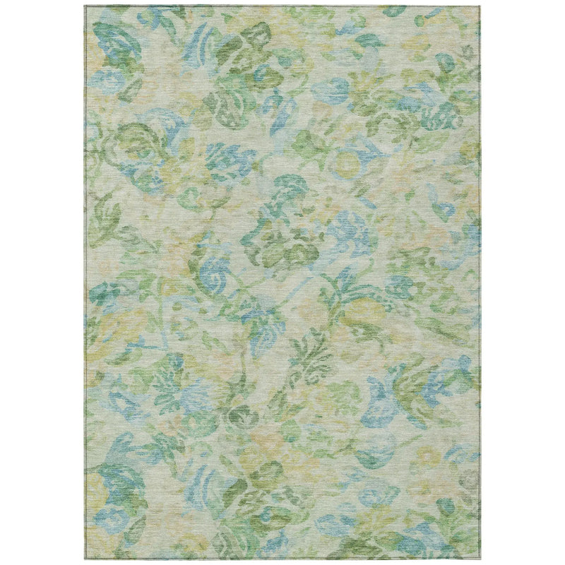 10' X 14' Yellow And Gold Floral Washable Indoor Outdoor Area Rug Homeroots Outdoor
