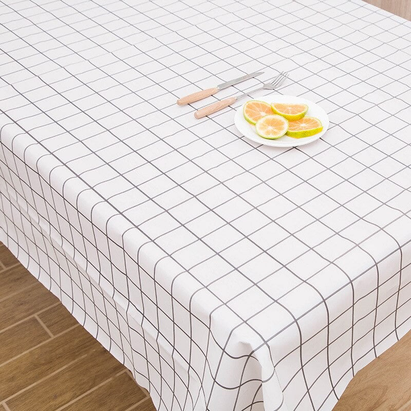 Lohas Decorative Table Cloth Grid Tablecloth Dining Table Cover Table Cloths Table Covers el Dining Tea Coffee Tablecloth White