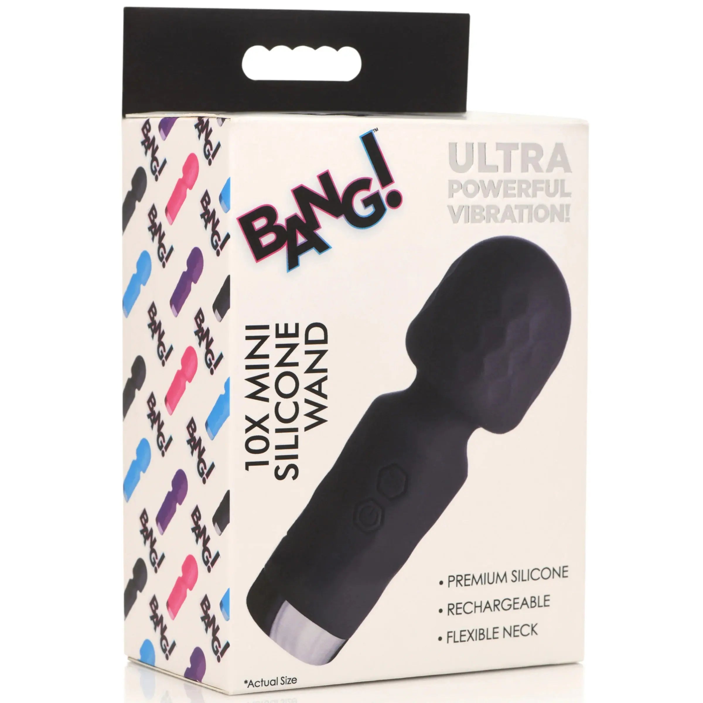 10x Mini Silicone Wand -  Black XR Brands Bang