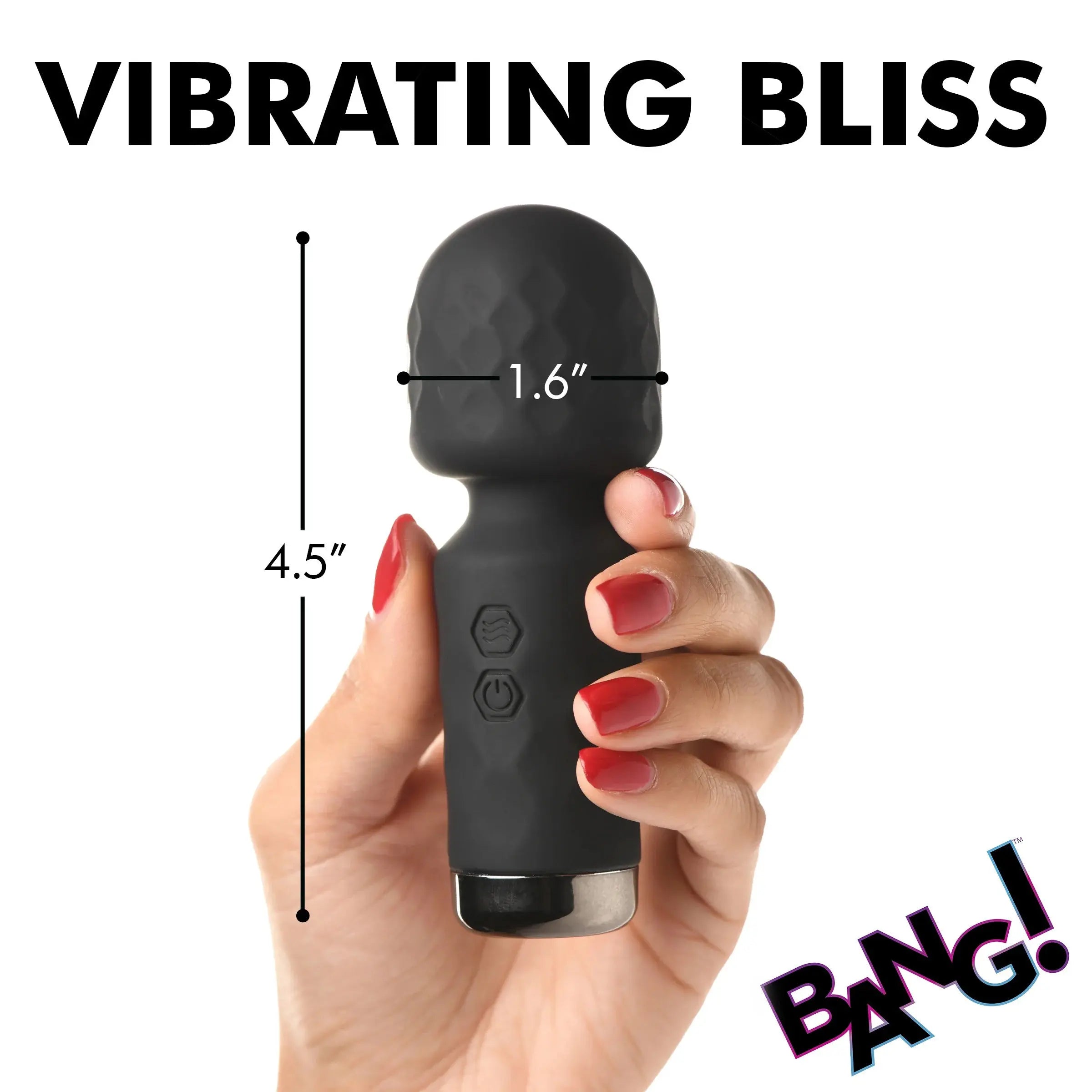 10x Mini Silicone Wand -  Black XR Brands Bang