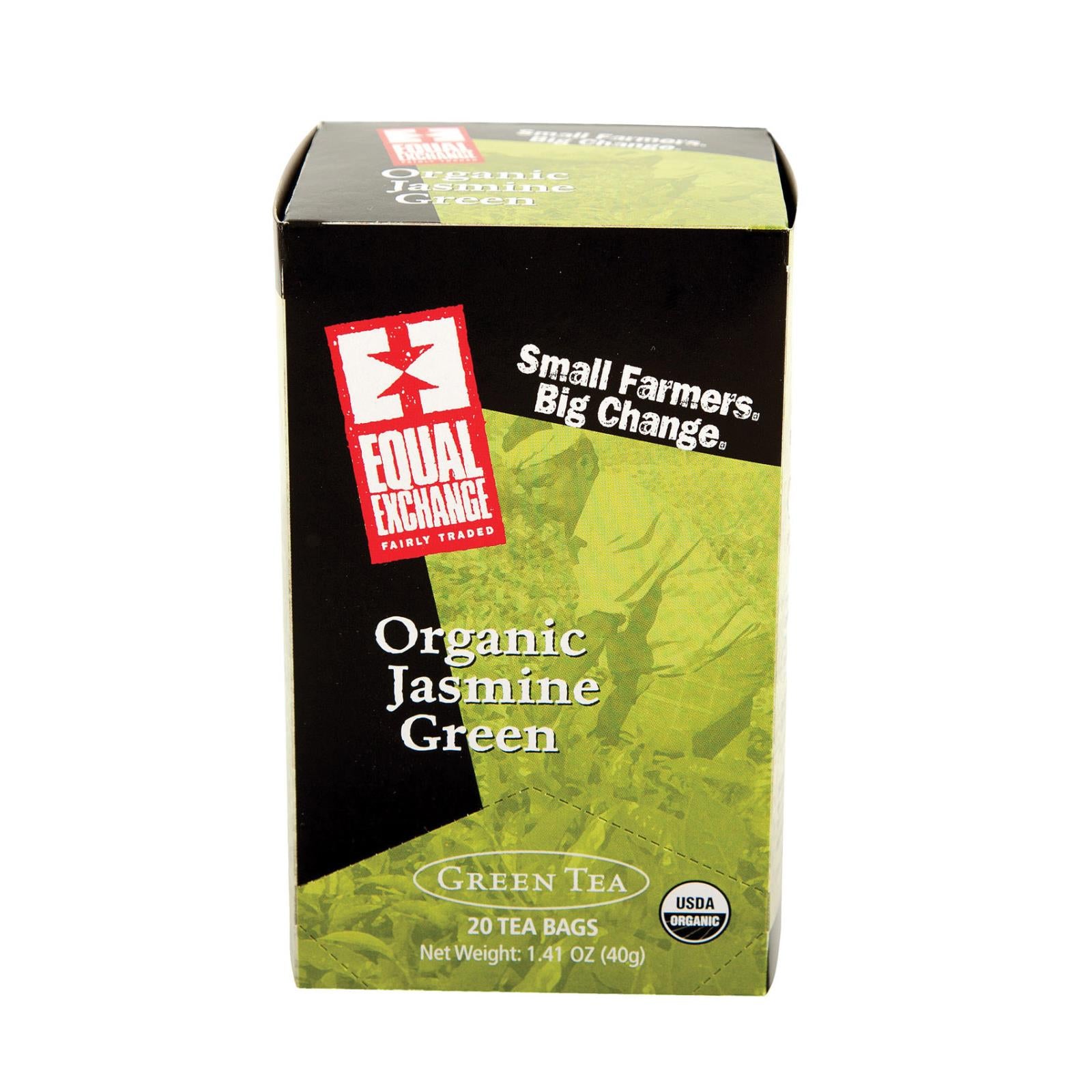 Equal Exchange Organic Jasmine Green Tea - Jasmine - Case Of 6 - 20 Bags - Eco-Friendly Home & Grocery