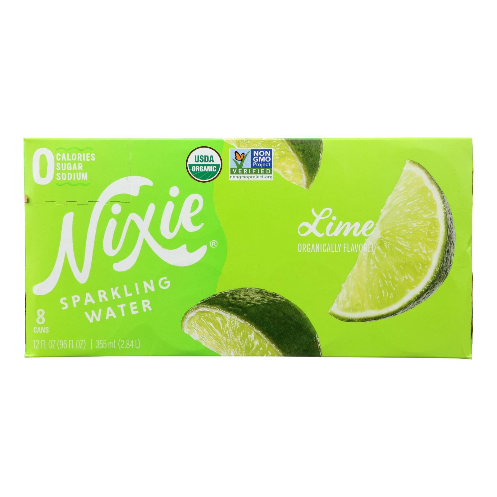 Nixie Sparkling Water - Sparkling Water Lime - Case Of 3 - 8/12 Fz - GreatEagleInc