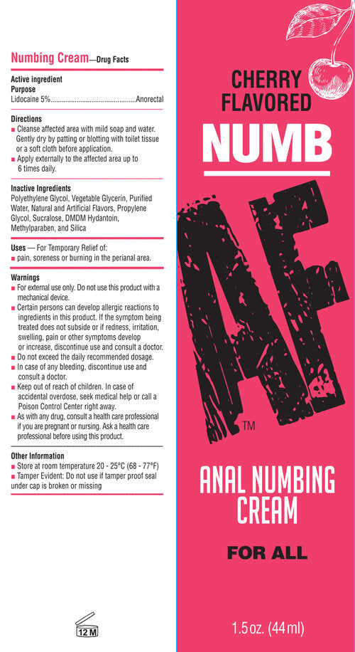 Numb Af Anal Desensitizer Gel 1.5 Oz - GreatEagleInc