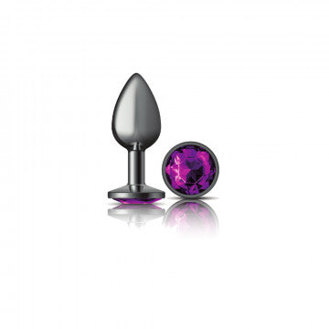 Cheeky Charms Round Gunmetal Butt Plug - GreatEagleInc