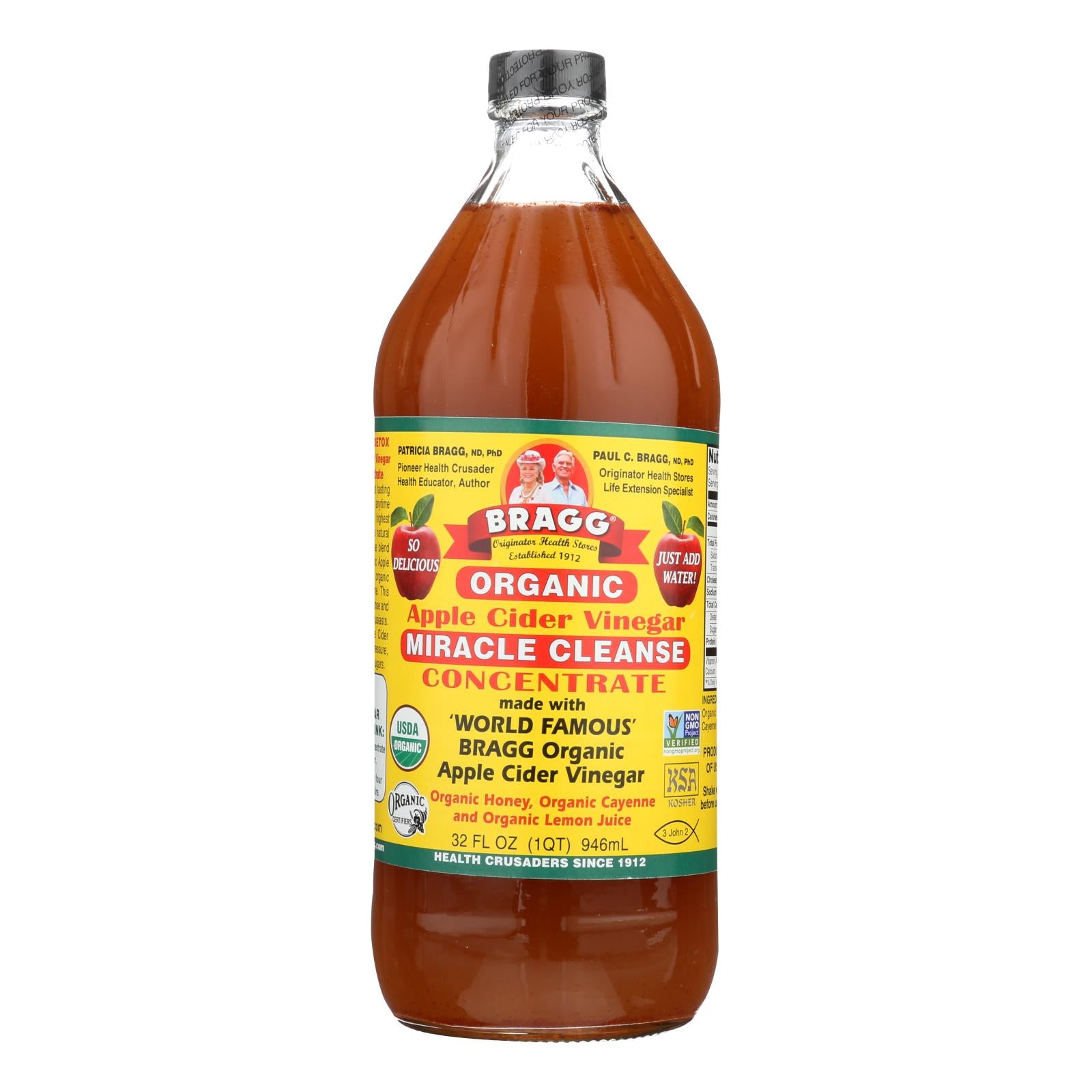 Bragg - Organic Apple Cider Vinegar - Miracle Cleanser Concentrate - Case Of 12 - 32 Fl Oz - GreatEagleInc