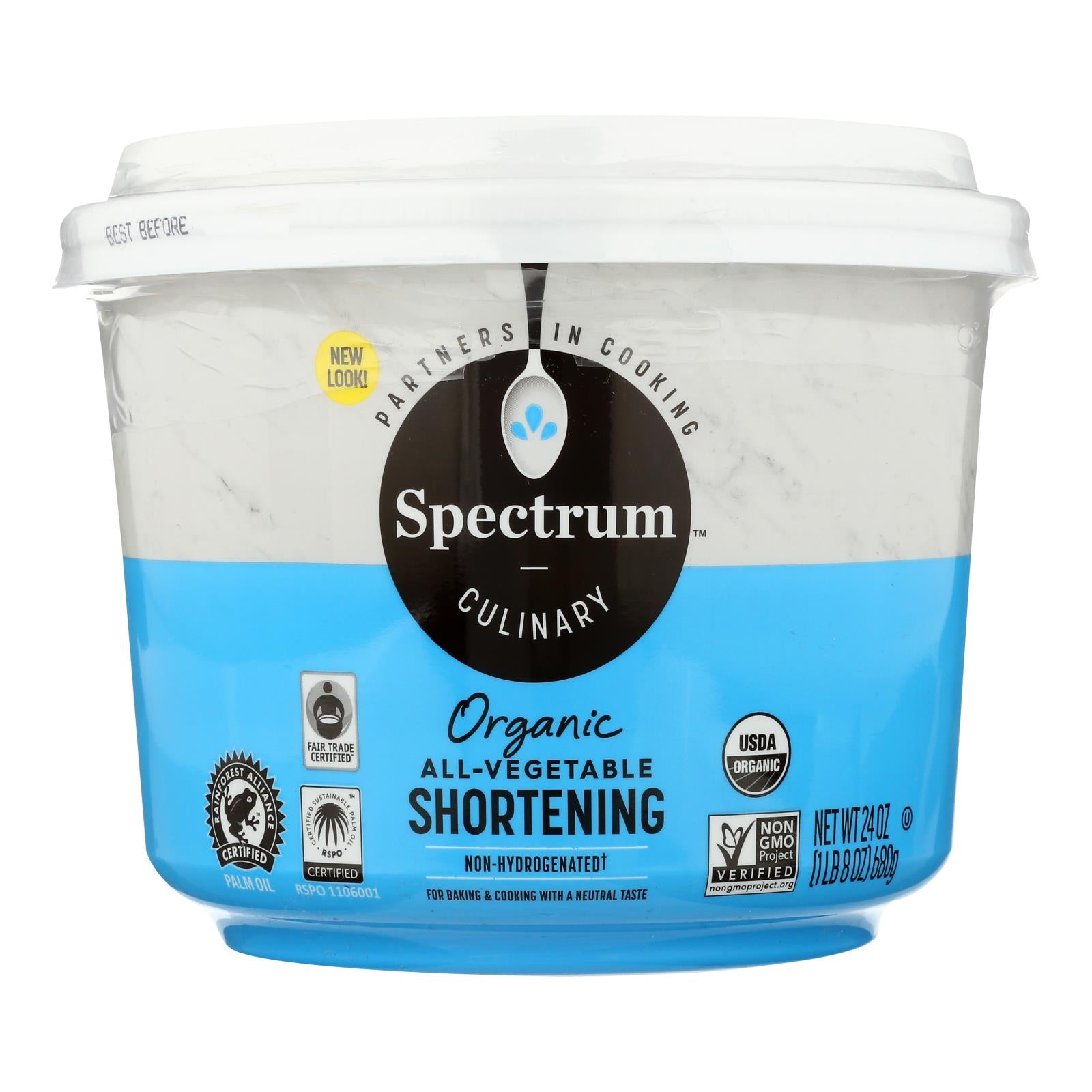 Spectrum Naturals Organic Shortening - Case Of 12 - 24 Oz. - GreatEagleInc