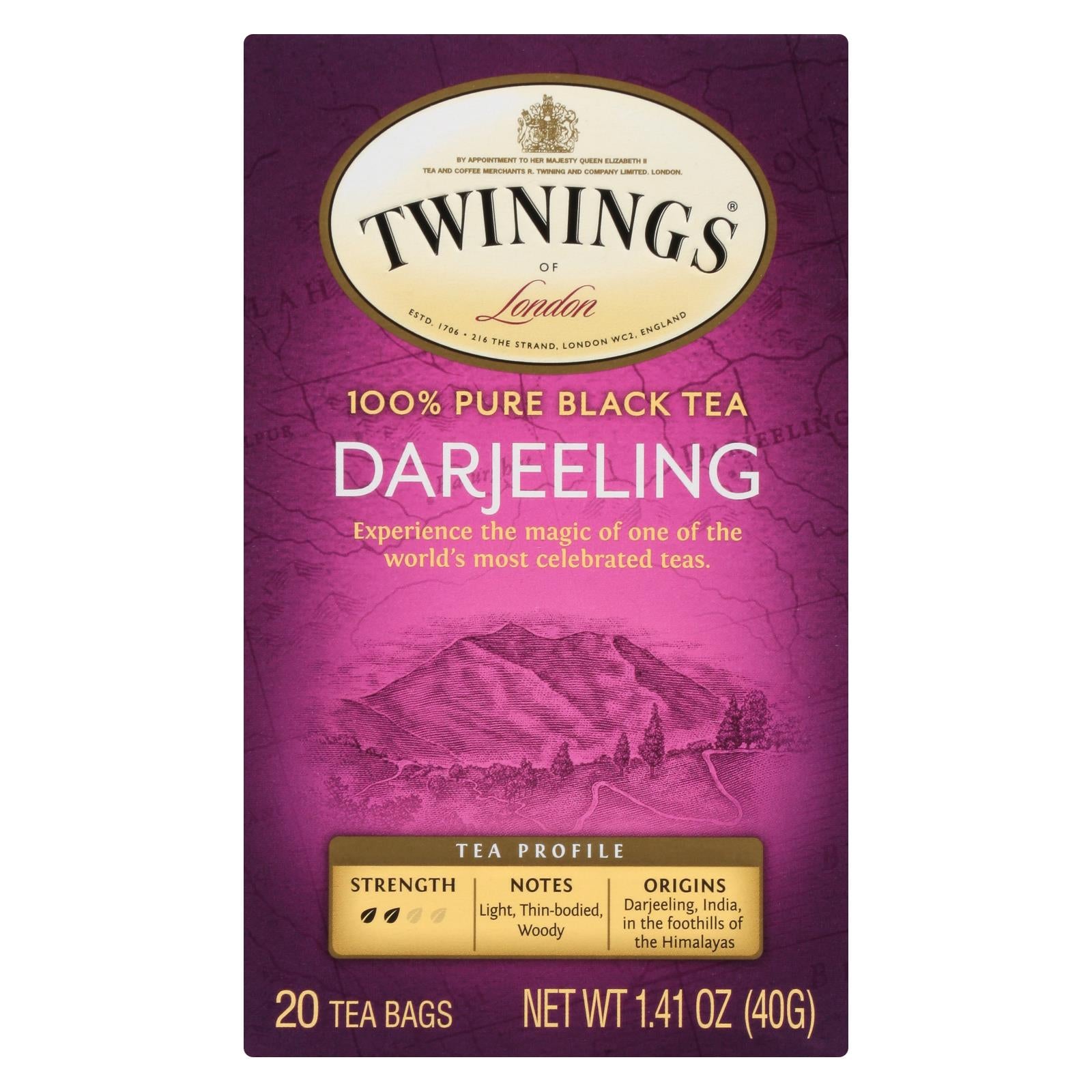 Twinings Tea Black Tea - Darjeeling - Case Of 6 - 20 Bags - GreatEagleInc