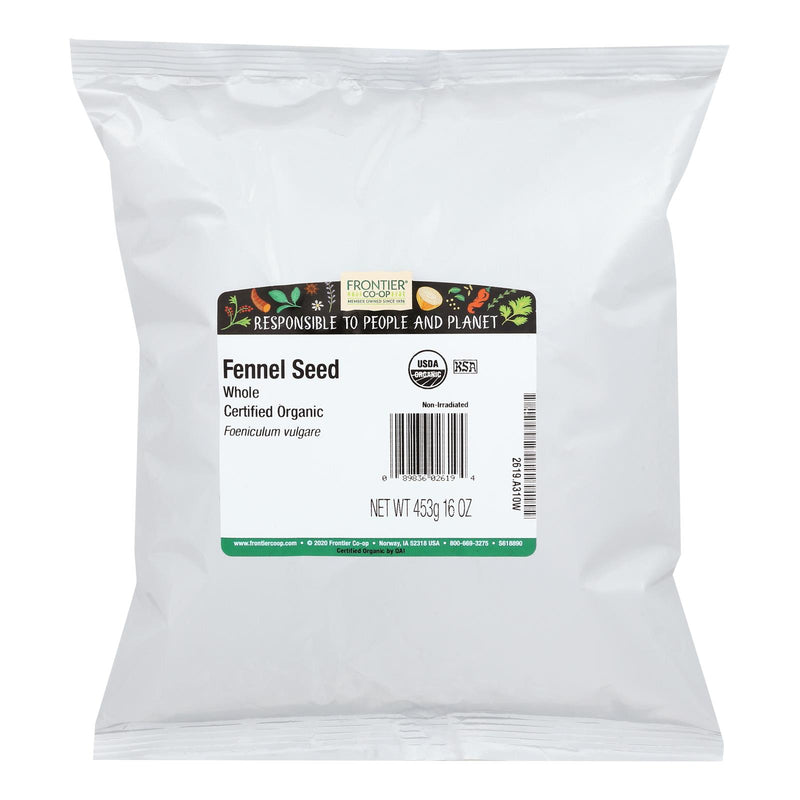 Frontier Herb Fennel Seed Organic Whole - Single Bulk Item - 1lb - Eco-Friendly Home & Grocery