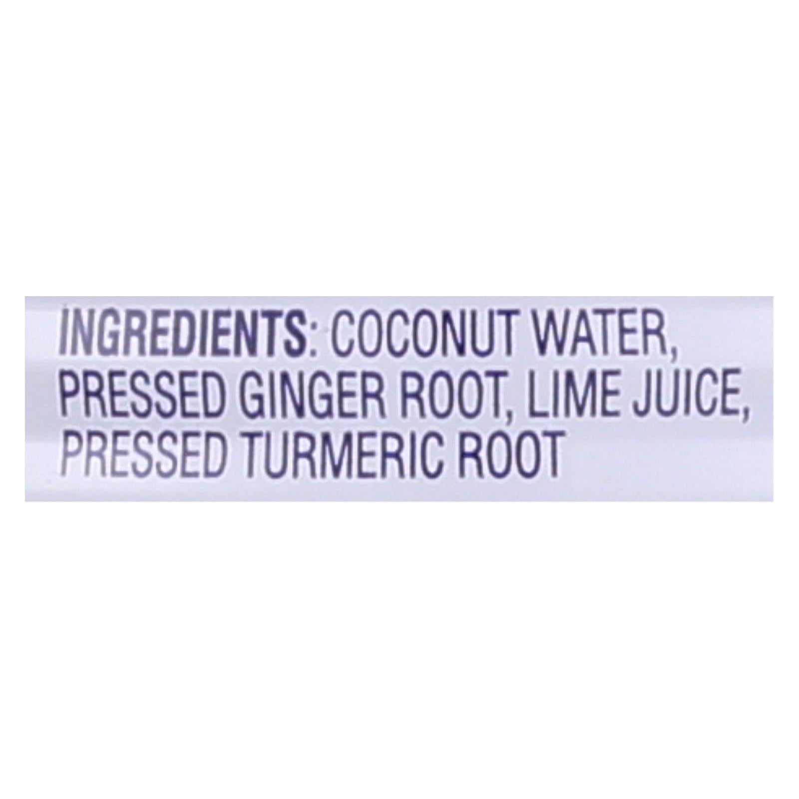 C2o - Pure Coconut Water - Ginger Lime And Tumeric - Case Of 12 - 17.5 Fl Oz. - GreatEagleInc