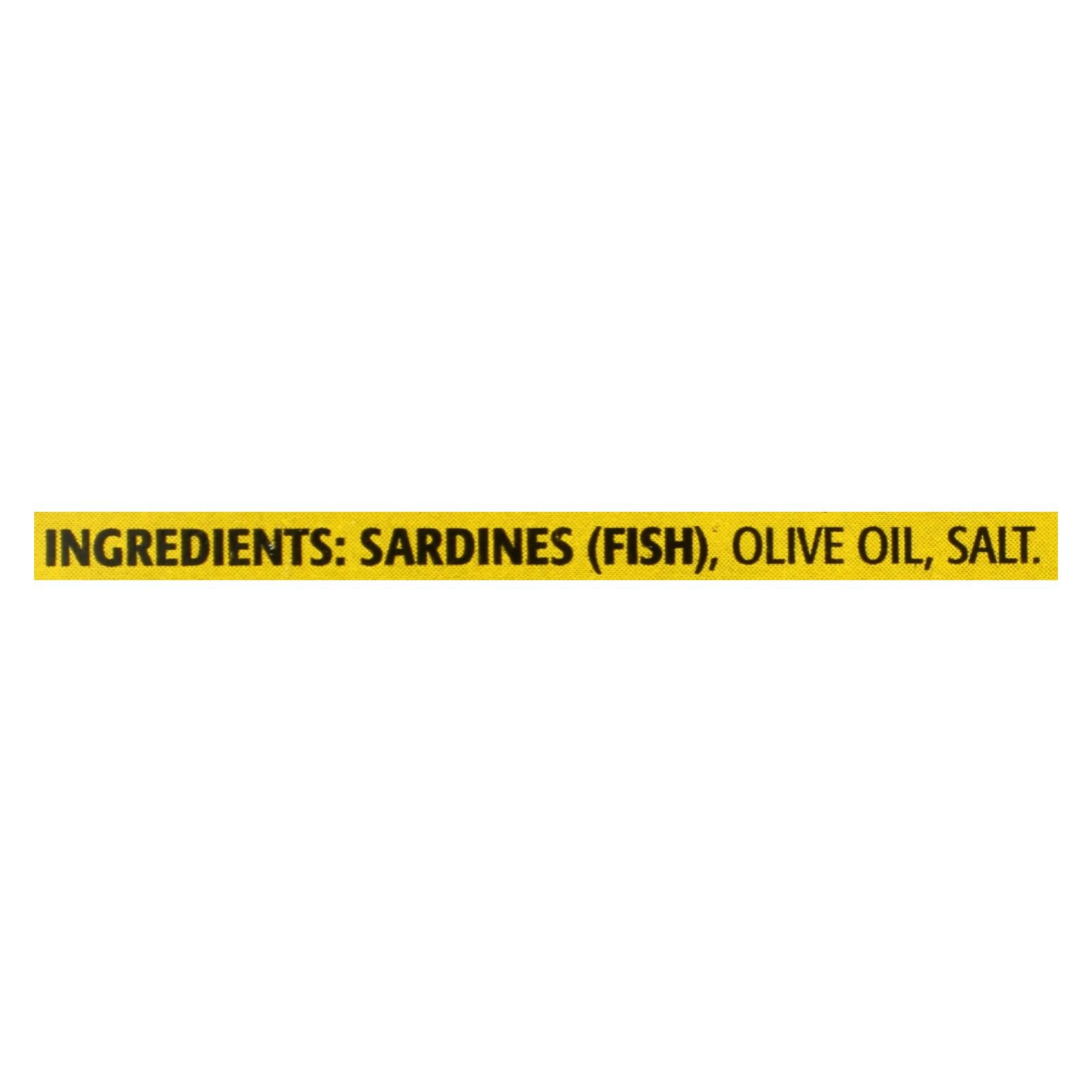 Season Brand Sardines In Pure Olive Oil - Salt Added - Case Of 12 - 4.375 Oz. - GreatEagleInc