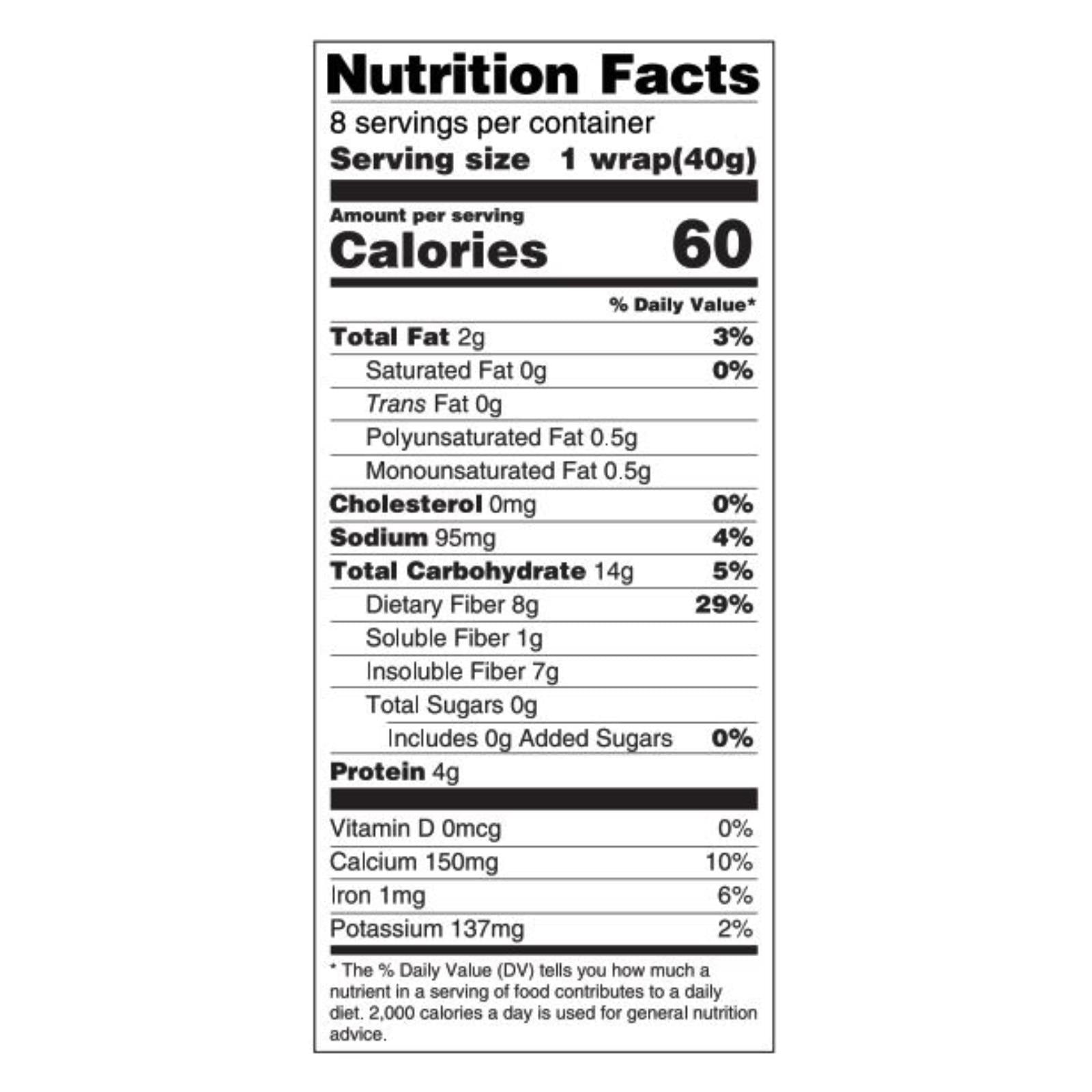 Tumaro's 8-inch Garden Veggie Carb Wise Wraps - Case Of 6 - 8 Ct - GreatEagleInc