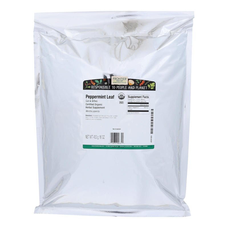 Frontier Herb Peppermint Leaf Organic Cut And Sifted - Single Bulk Item - 1lb - Eco-Friendly Home & Grocery