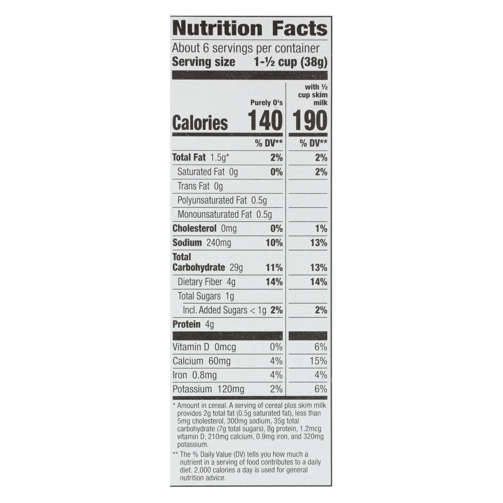 Cascadian Farm Cereal - Organic - Purely Os - 8.6 Oz - Case Of 12 - GreatEagleInc