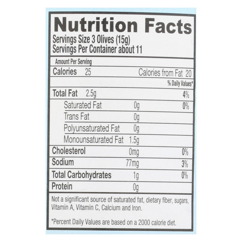 Santa Barbara Pitted Olives - Large Black - Case Of 12 - 5.75 Oz. - Eco-Friendly Home & Grocery