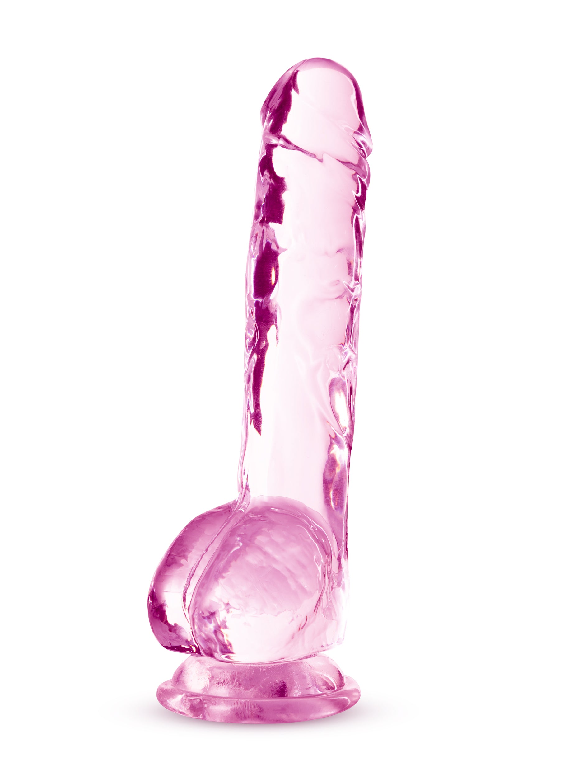 Naturally Yours - 8 Inch Crystalline Dildo - Rose - GreatEagleInc