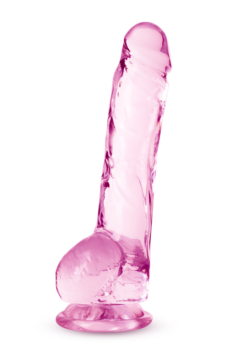 Naturally Yours - 8 Inch Crystalline Dildo - Rose - GreatEagleInc