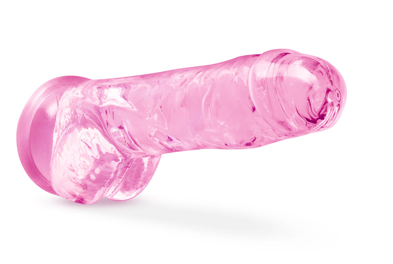 Naturally Yours - 8 Inch Crystalline Dildo - Rose - GreatEagleInc