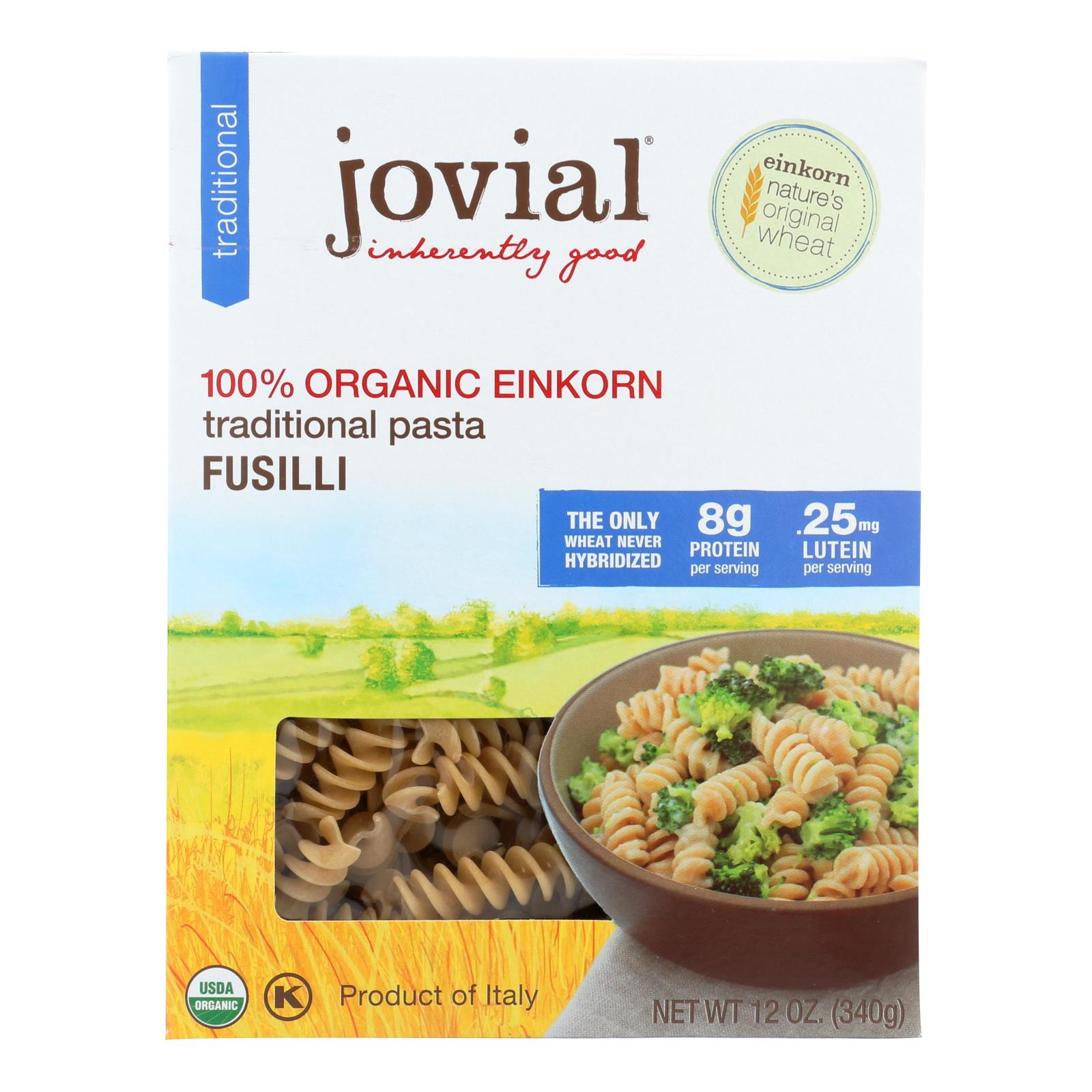 Jovial - Gluten Free Brown Rice Pasta - Fusilli - Case Of 12 - 12 Oz. - GreatEagleInc