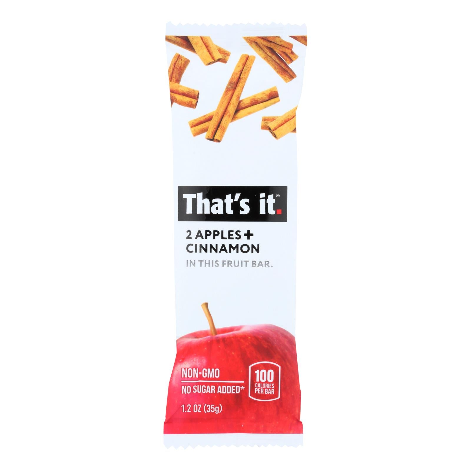 That's It Fruit Bar Zesty - Apple Cinnamon - Case Of 12 - 1.2 Oz. - GreatEagleInc