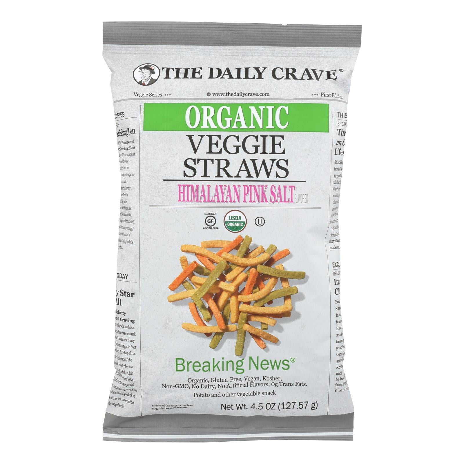 The Daily Crave - Veggie Straws - Case Of 8 - 4.5 Oz - GreatEagleInc