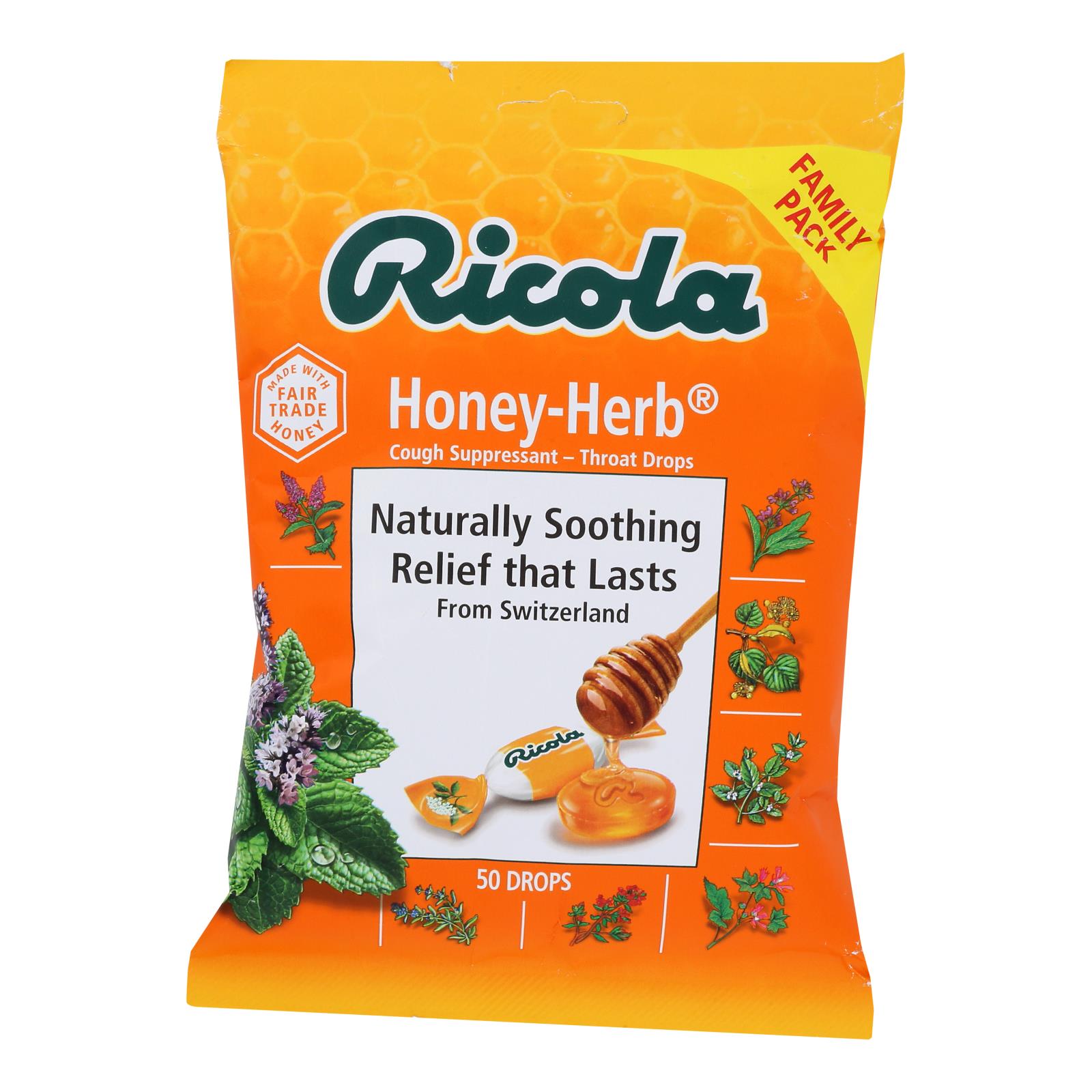 Ricola - Cough Drop Honey Herb - Case Of 6-45 Ct - GreatEagleInc