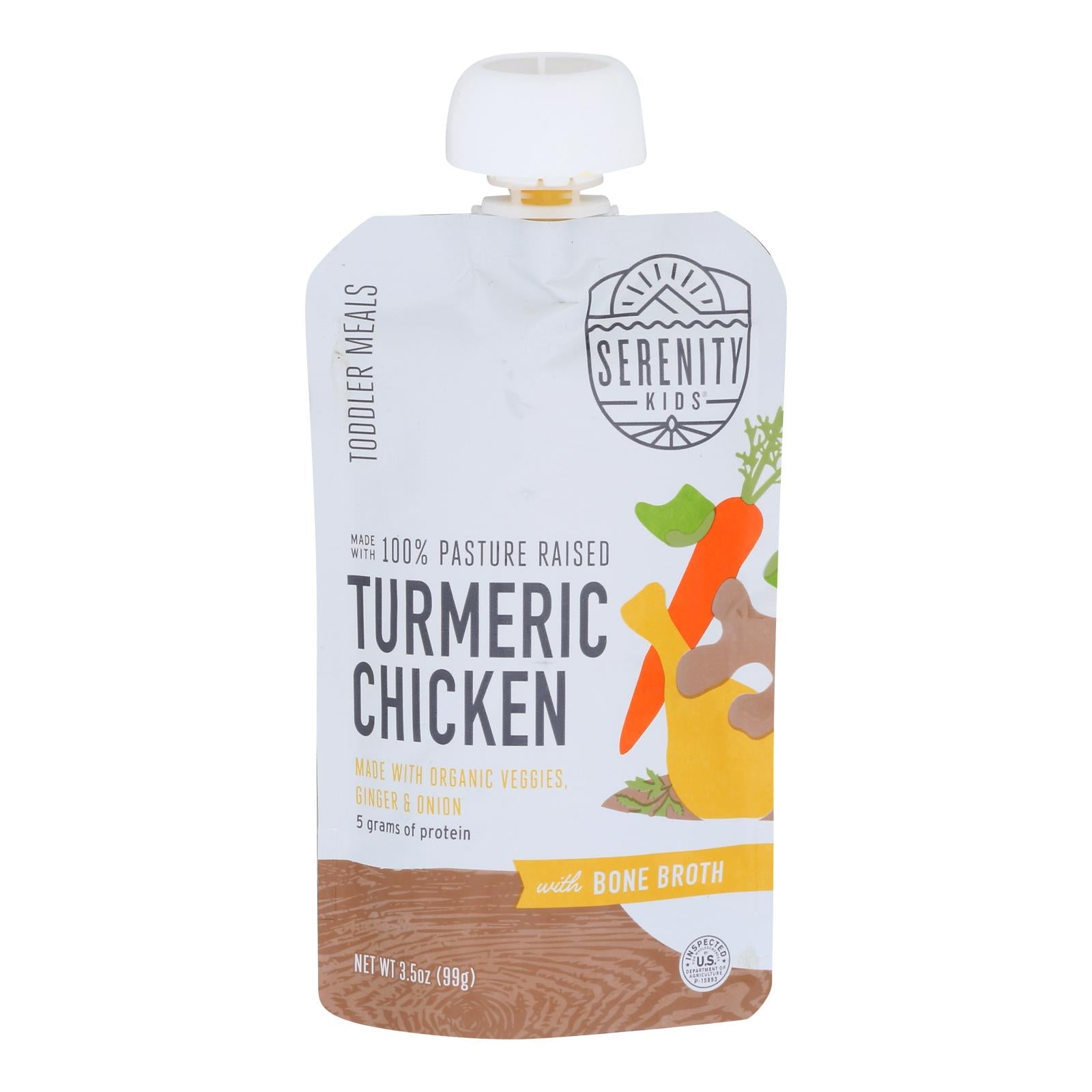Serenity Kids - Pouch Trmrc Chicken Bne Brth - Case Of 6-3.5 Oz - GreatEagleInc