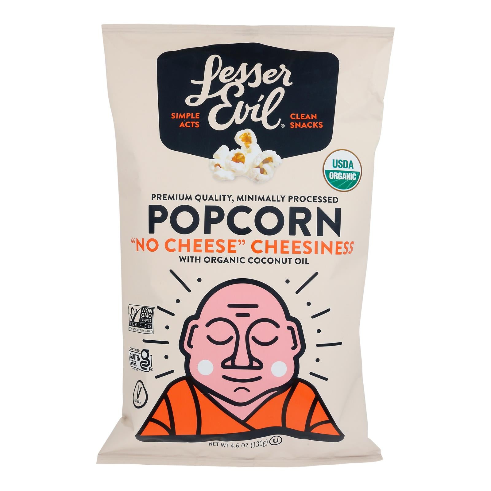 Lesser Evil - Popcorn No Chs Chsiness - Case Of 12-4.6 Oz - GreatEagleInc
