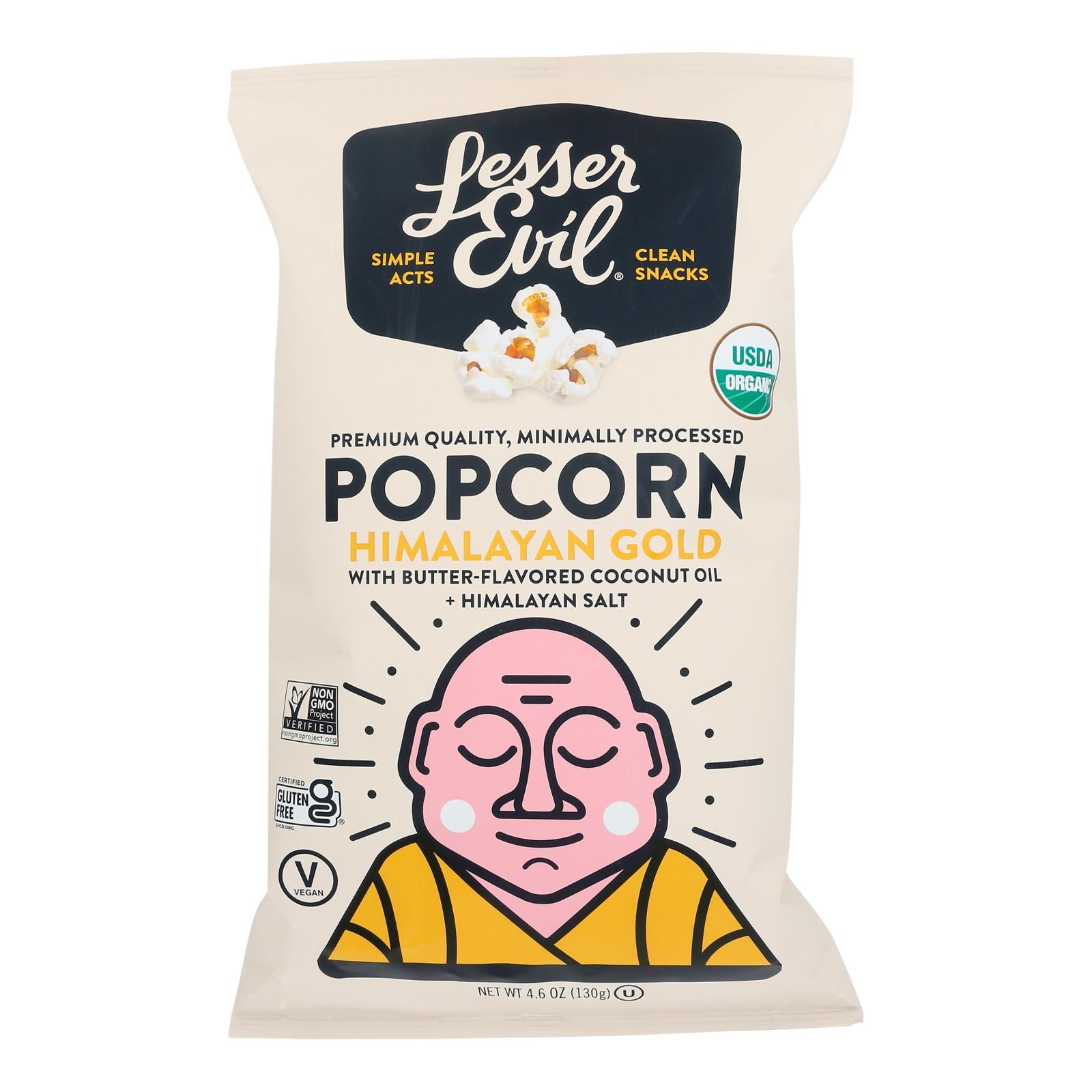 Lesser Evil - Popcorn Himlyn Gold - Case Of 12-4.6 Oz - GreatEagleInc