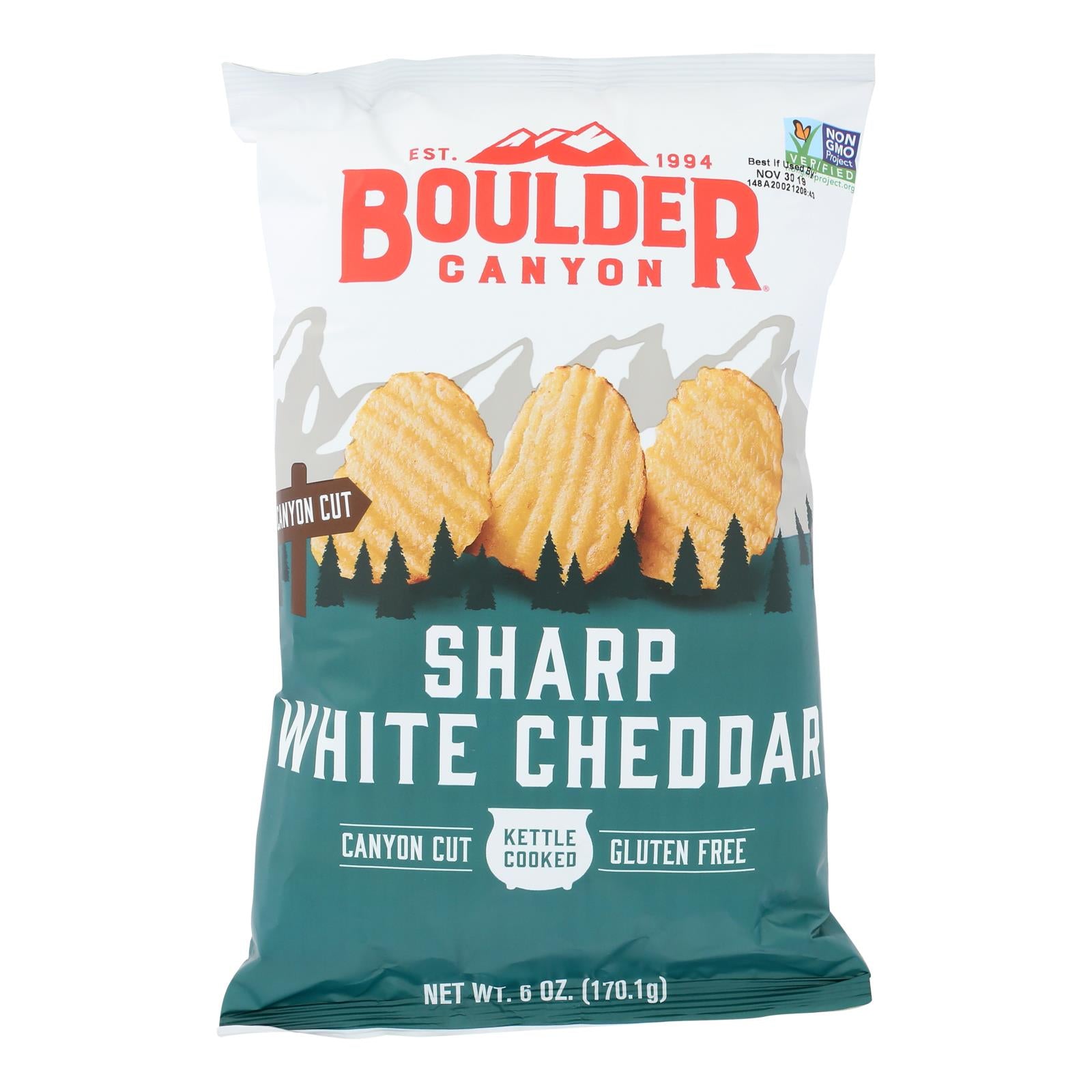 Boulder Canyon Natural Foods - Kettle Chips Wht Cheddar - Case Of 12 - 6 Oz - GreatEagleInc