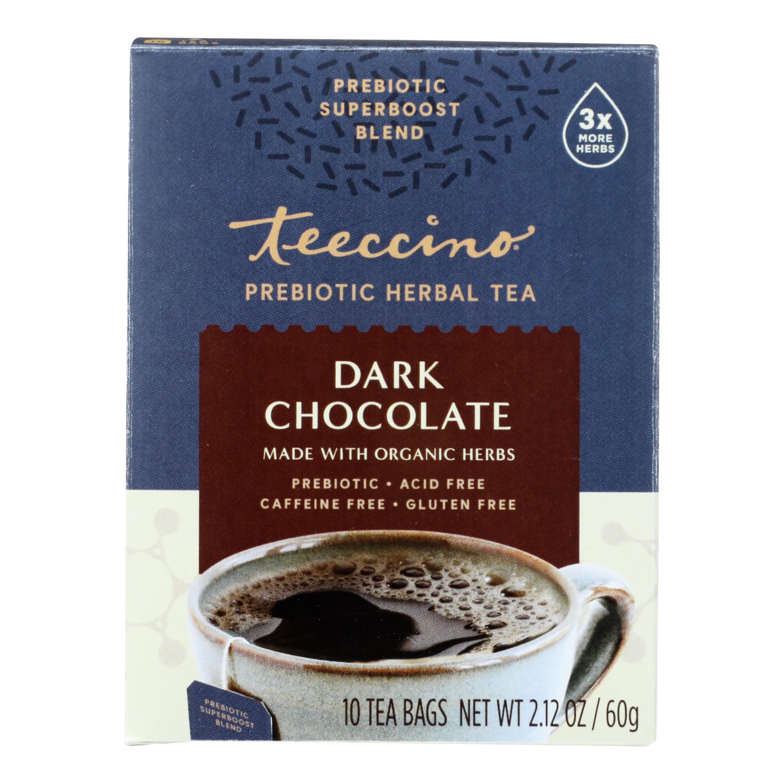 Teeccino - Tea Dark Chocolate Prebiotic - Case Of 6-10 Bag - GreatEagleInc