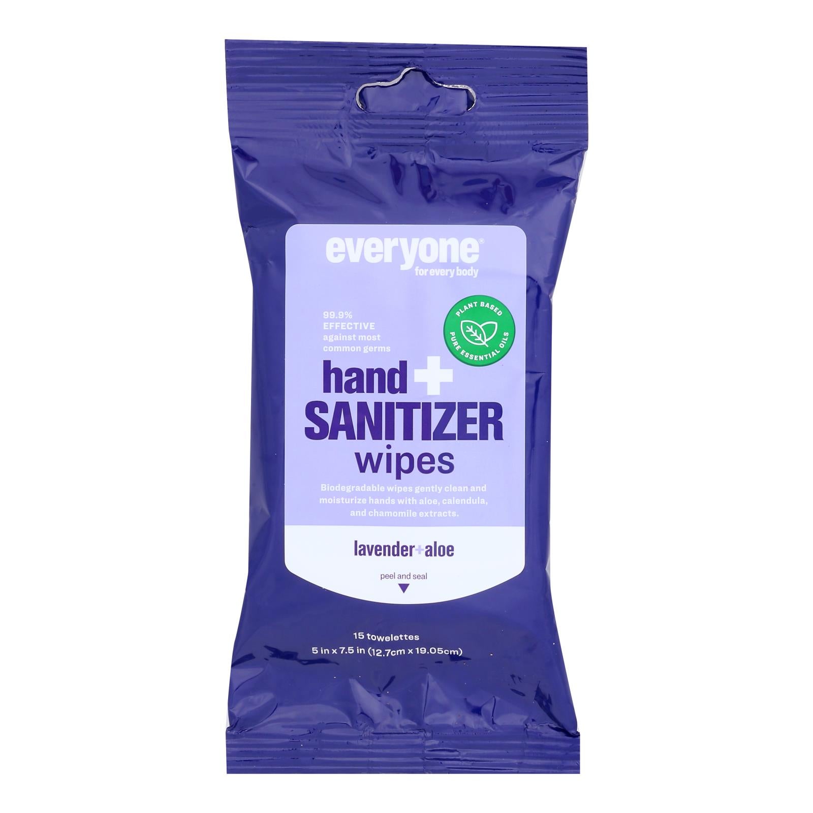 Everyone - Hand Sntzr Wipes Lavender Aloe - Case Of 6-15 Ct - GreatEagleInc