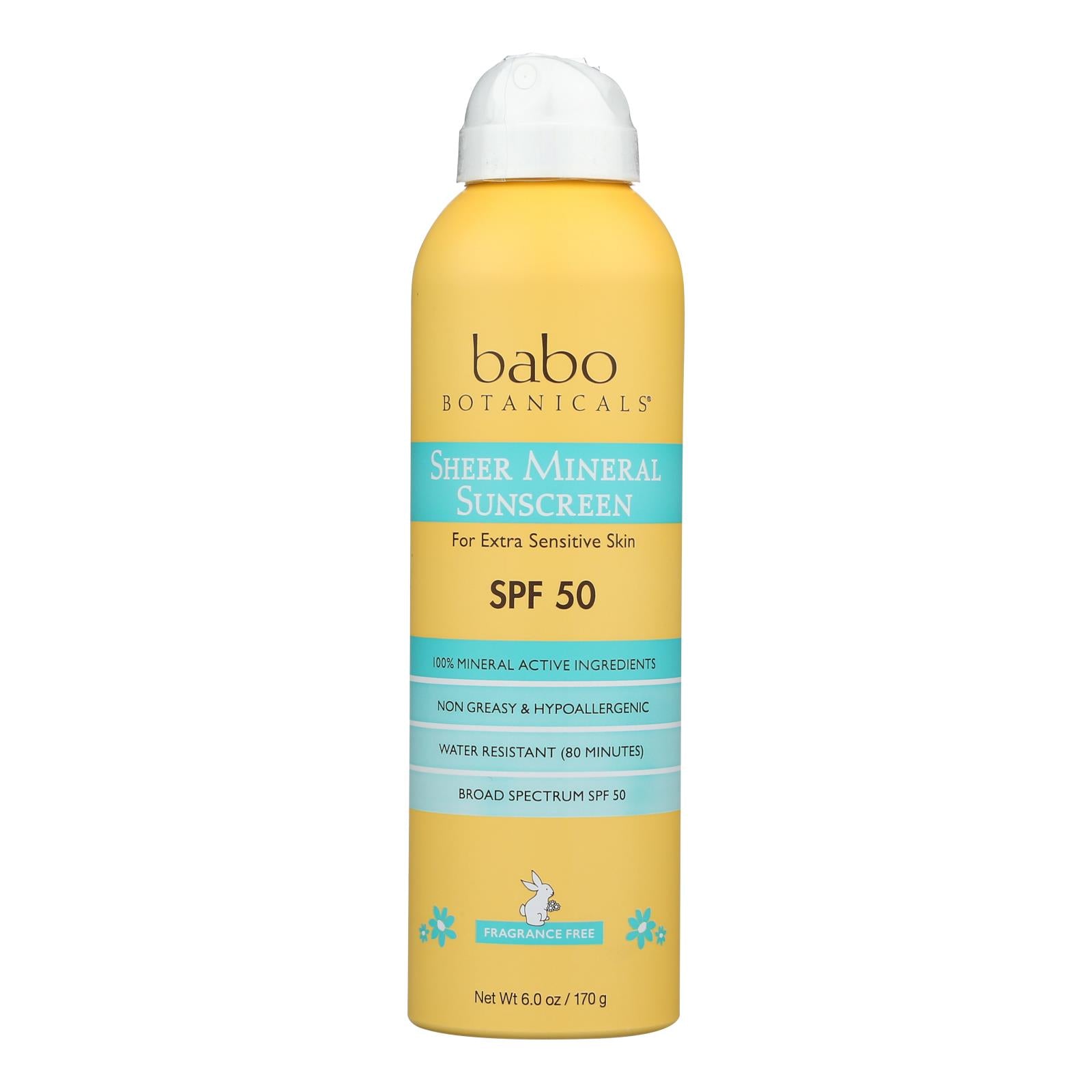 Babo Botanicals - Sunscrn Sheer Spry Spf 50 - 1 Each-6 Oz - GreatEagleInc