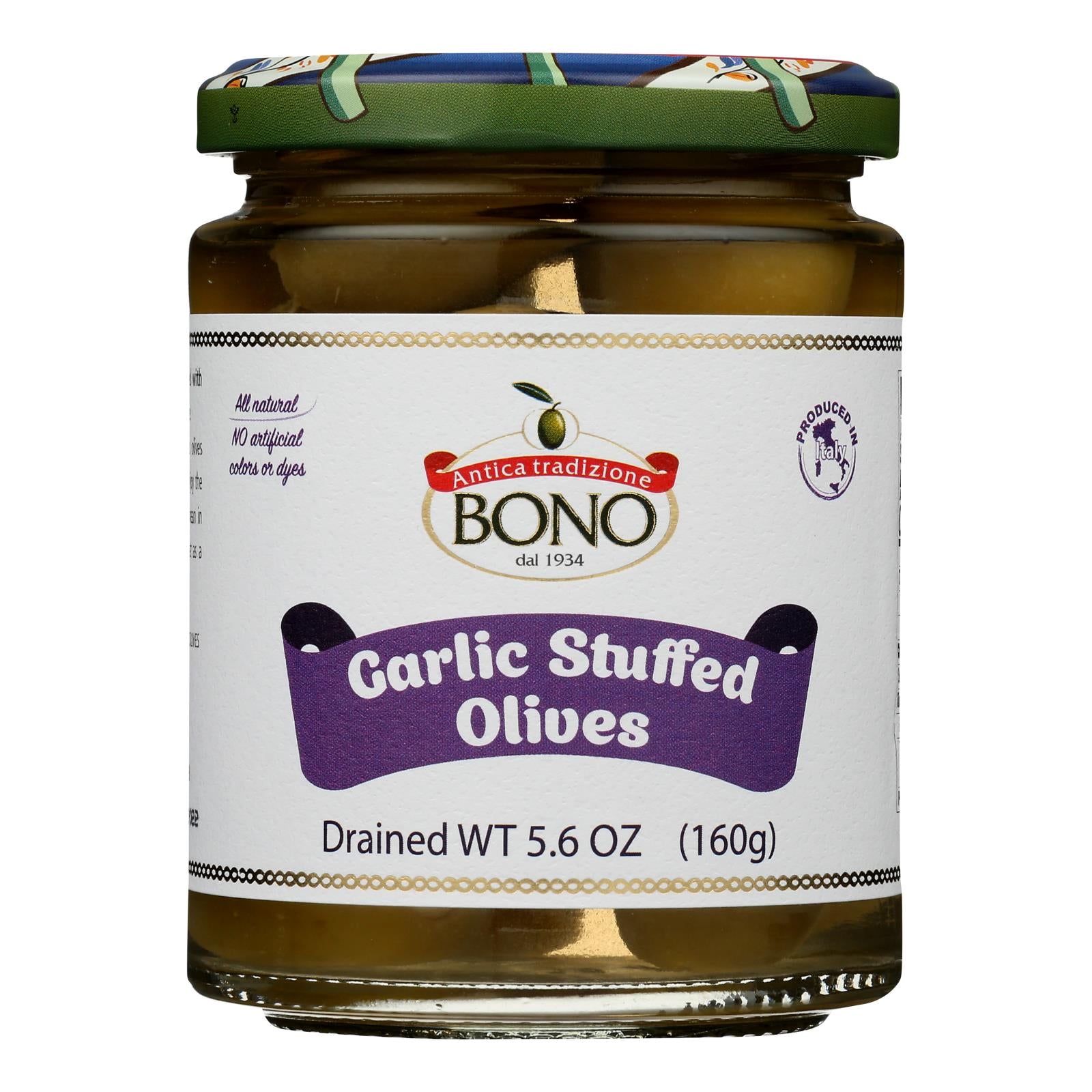 Bono - Olives Garlic Stuffed - Case Of 6-5.6 Oz - GreatEagleInc