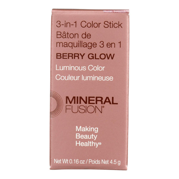 Mineral Fusion - Color Stk 3-in-1 Berry Glow - 1 Each-.16 Oz - GreatEagleInc