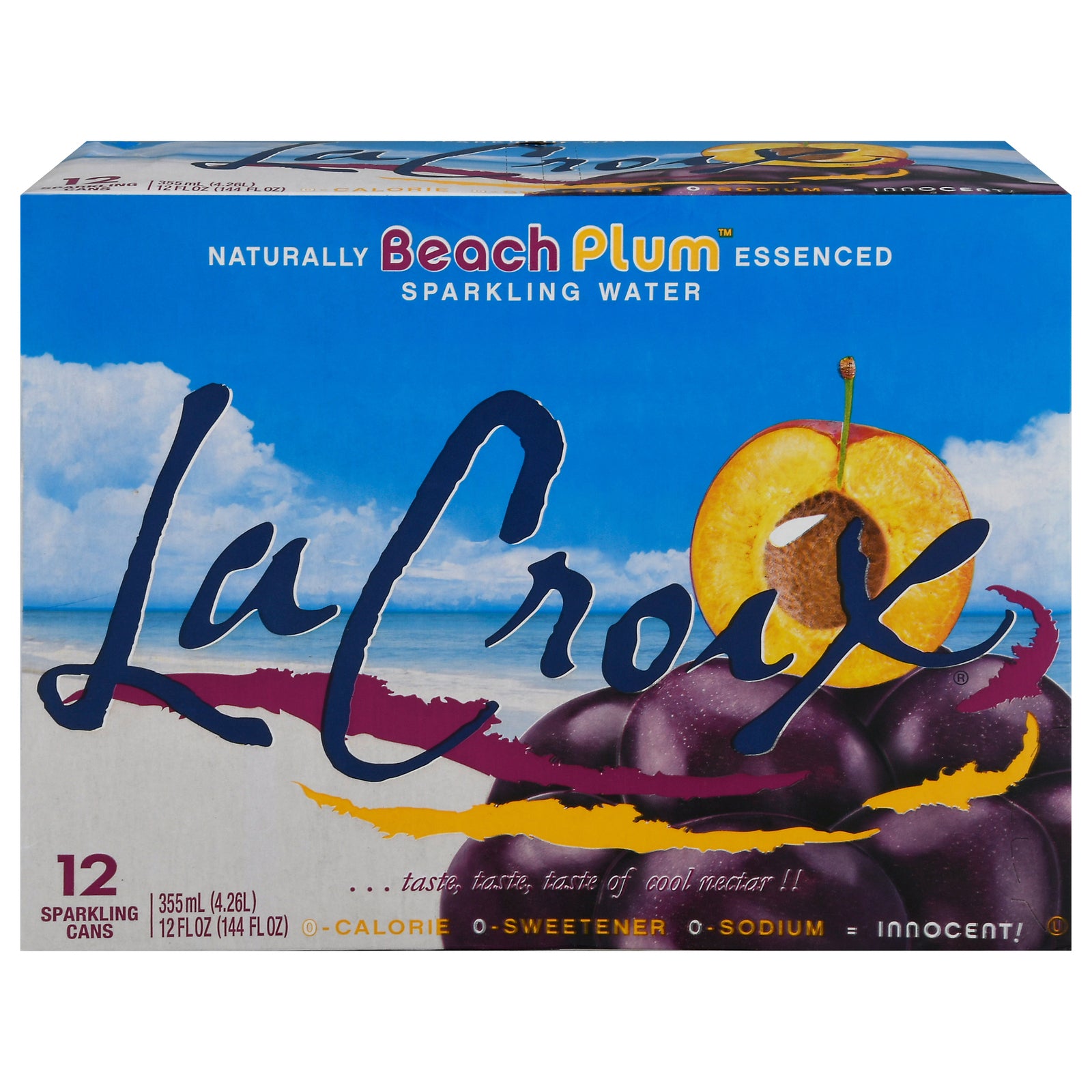 Lacroix - Sparkling Water Beach Plum - Case Of 2-12/12 Fz - GreatEagleInc