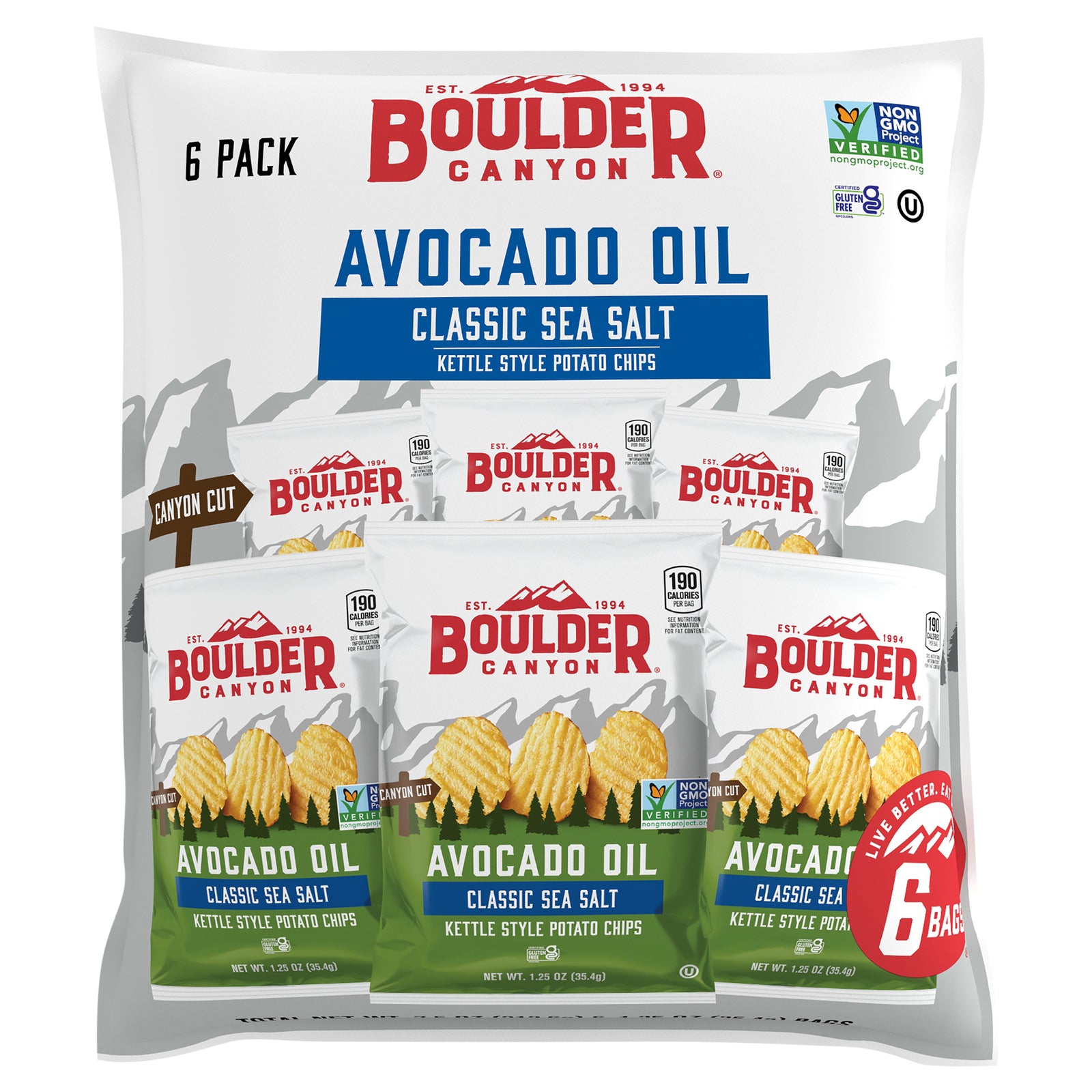Boulder Canyon Natural Foods - Chips Classic Sea Salt Avacado Oil - Case Of 8 - 6 - 1.25oz - Home & Garden