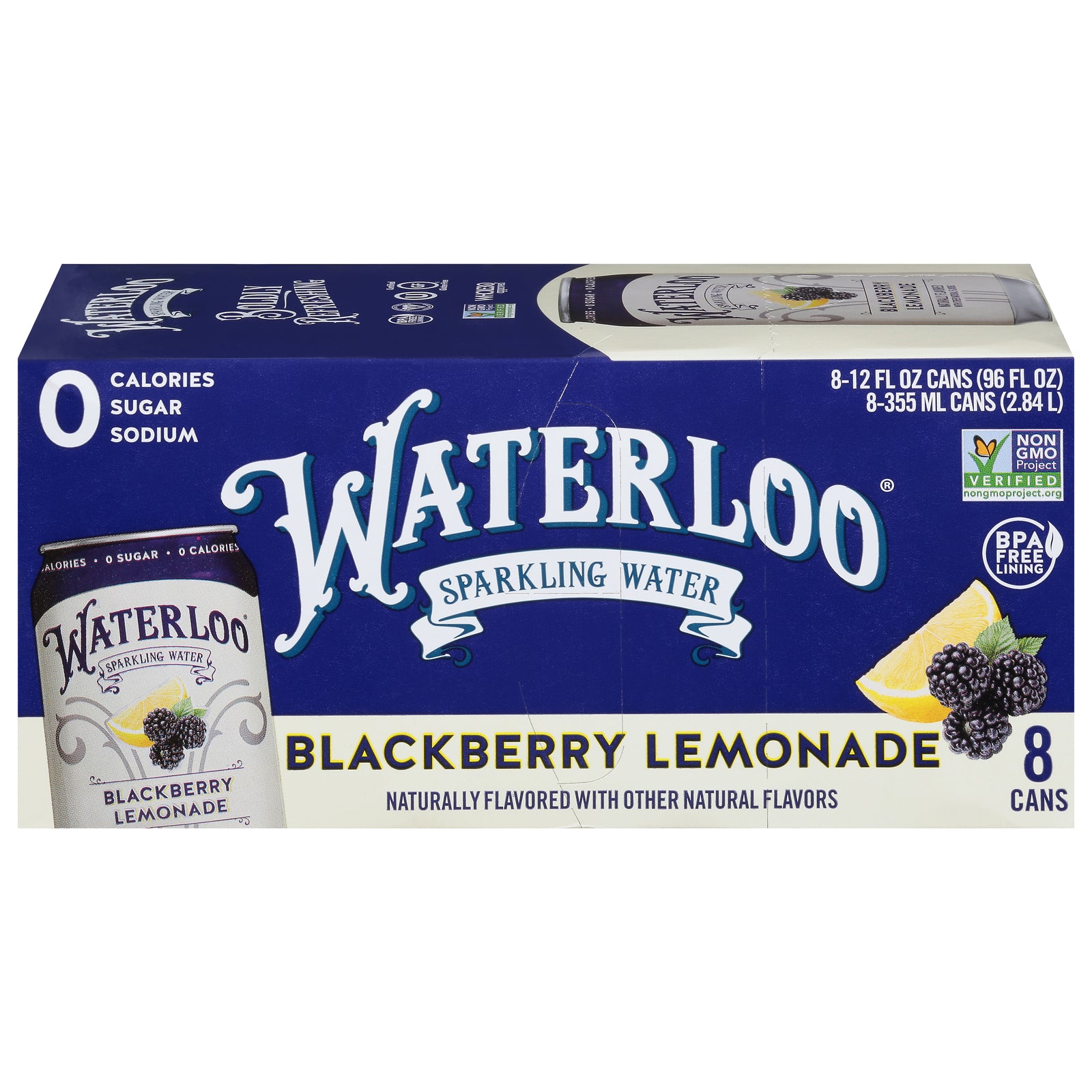 Waterloo - Sparkling Water Blckbry Lmnade - Case Of 3-8/12 Fz - GreatEagleInc