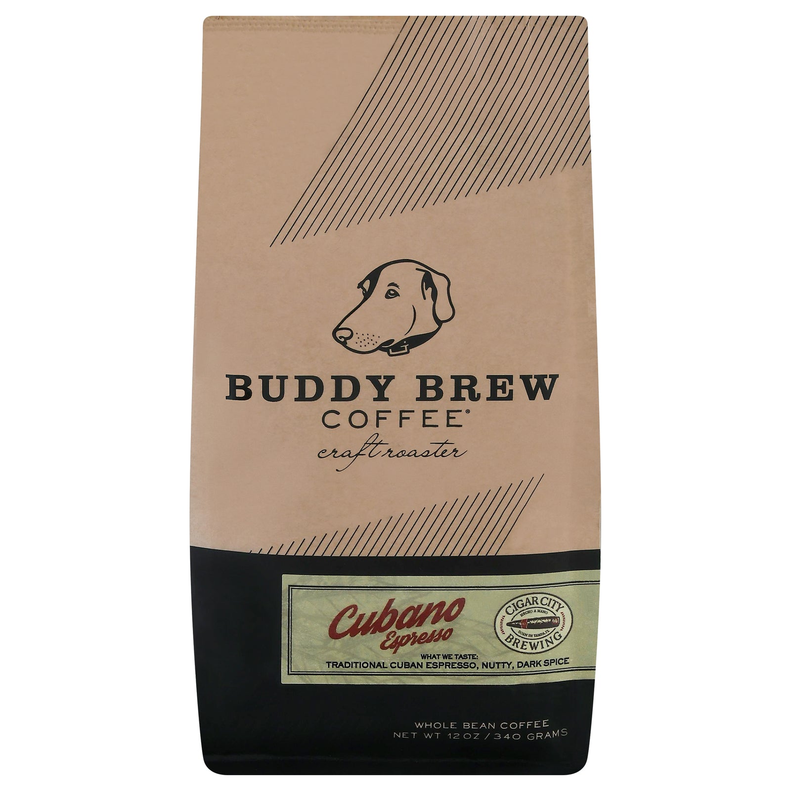 Buddy Brew - Coffee Whole Bean Cubano Espresso - Case Of 6-12 Oz - GreatEagleInc