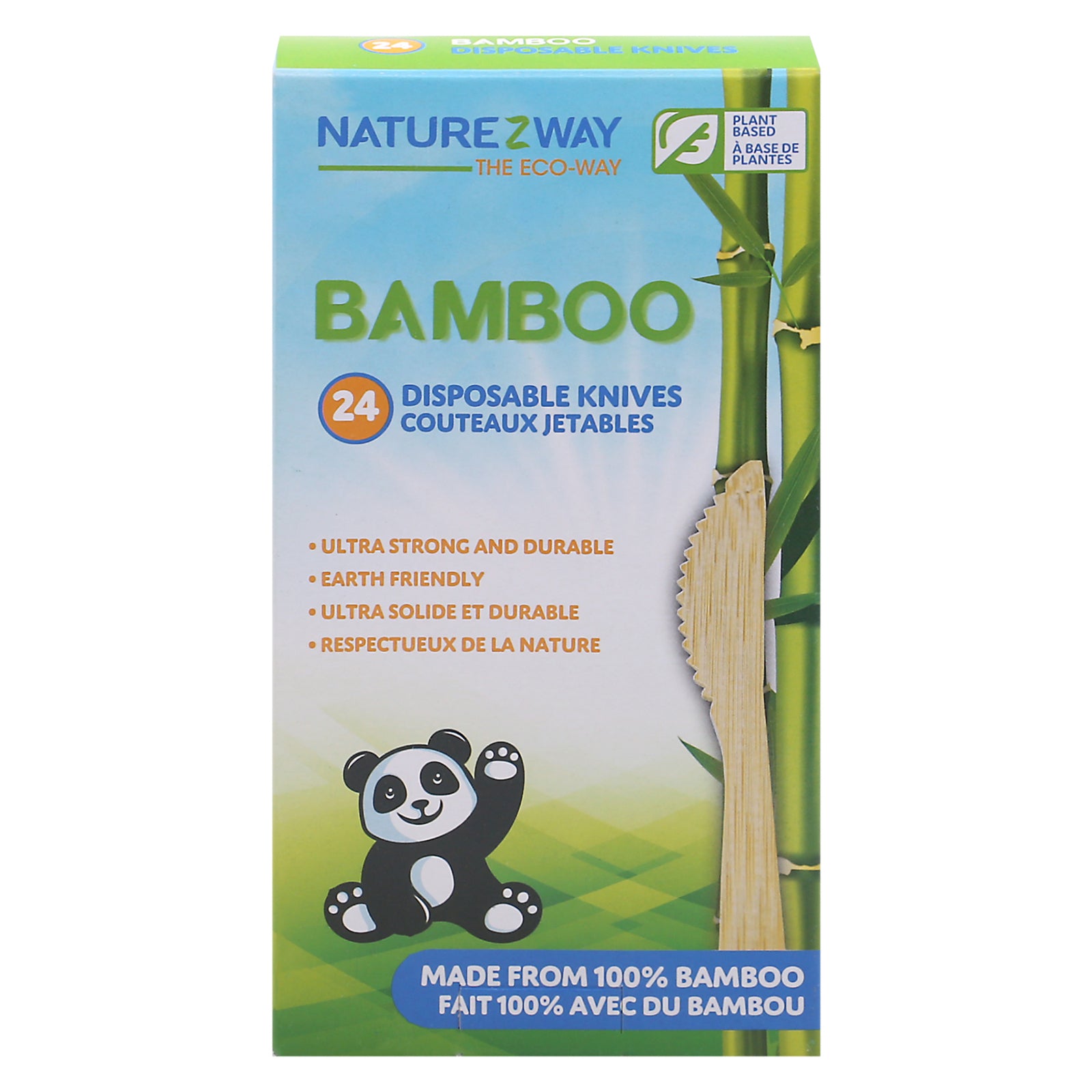 Naturezway - Dispbl Knives Bamboo - Case Of 24-24 Ct - GreatEagleInc