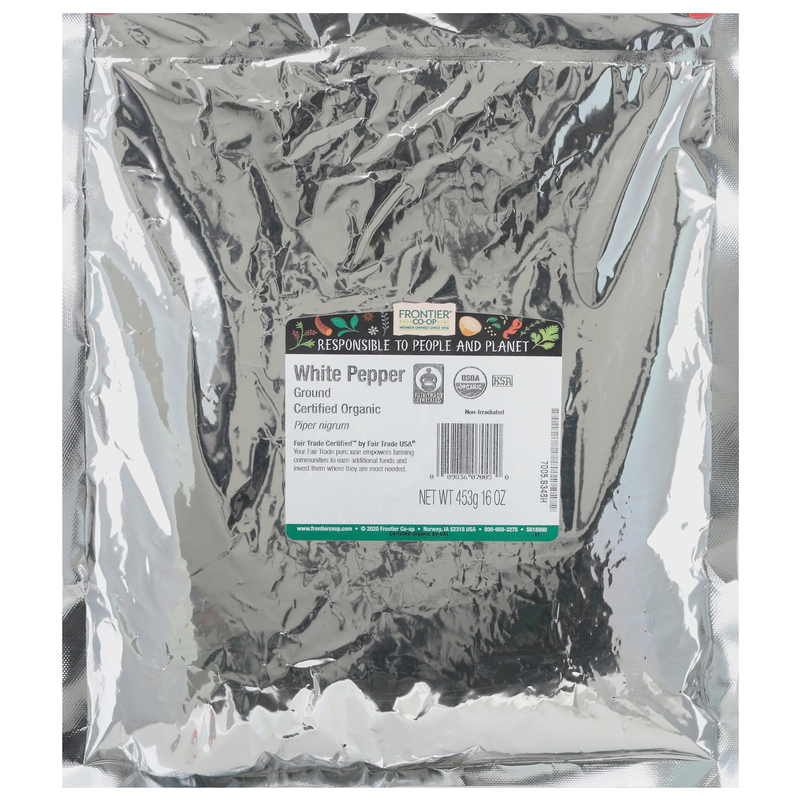 Frontier Herb Organic White Ground Pepper - Ft - 1 Lb. - GreatEagleInc