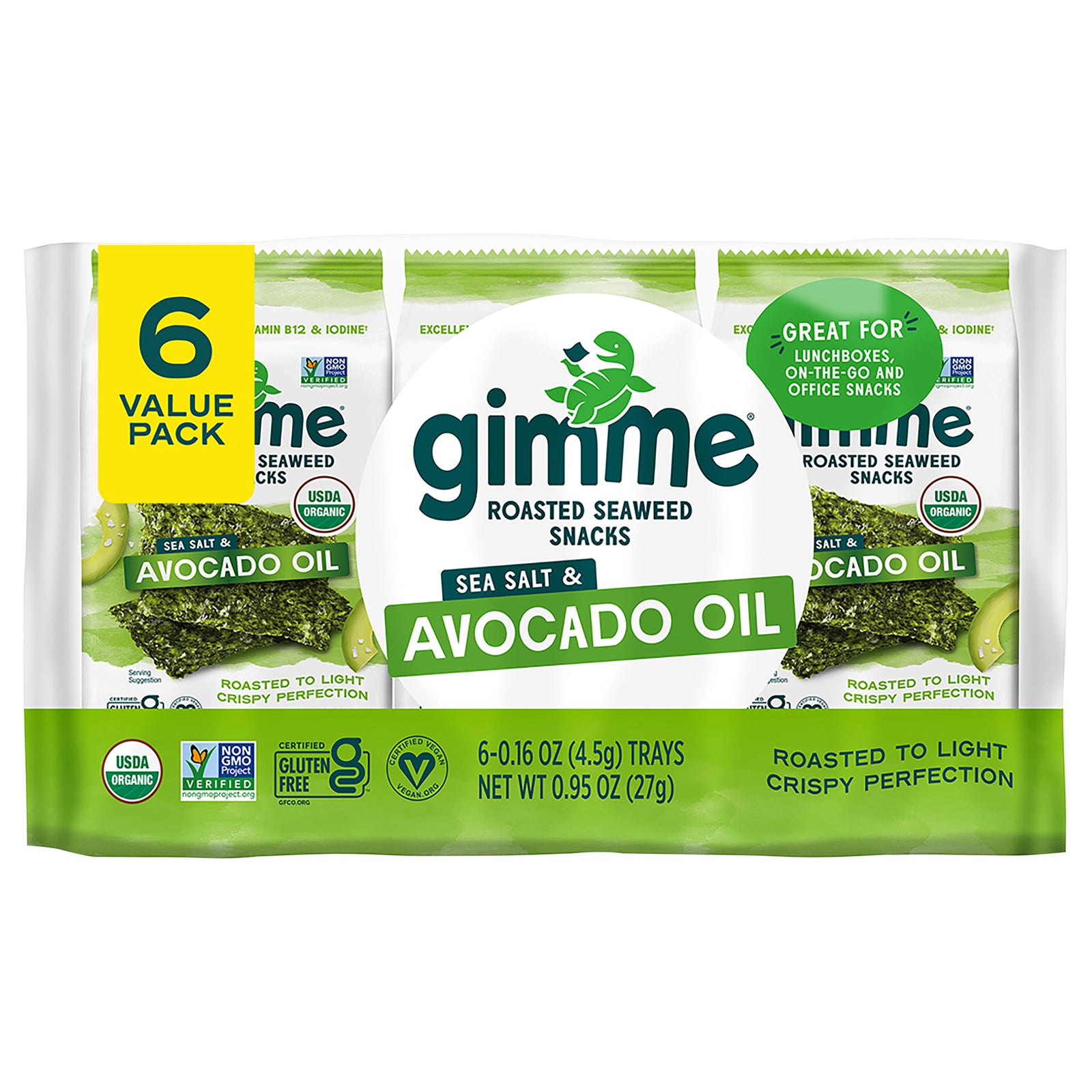 Gimme Seaweed Snacks - Sweed Slt/avo Snack - Case Of 8-6/.16 Oz - Home & Garden