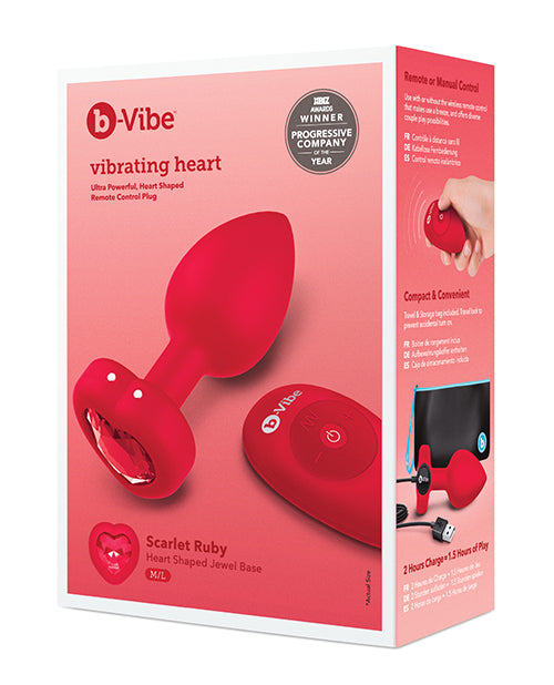 B-vibe Vibrating Heart Plug - GreatEagleInc