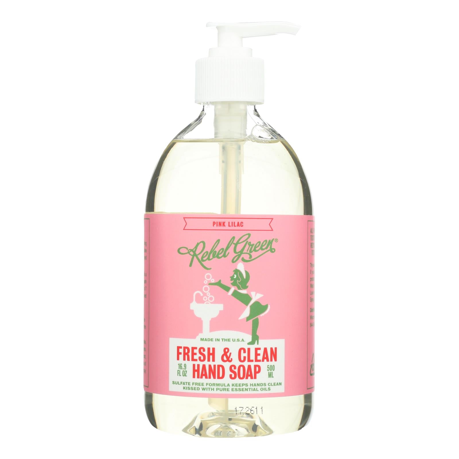 Rebel Green - Fresh And Clean Liquid Hand Soap - Pink Lilac - Case Of 4 - 16.9 Fl Oz. - GreatEagleInc