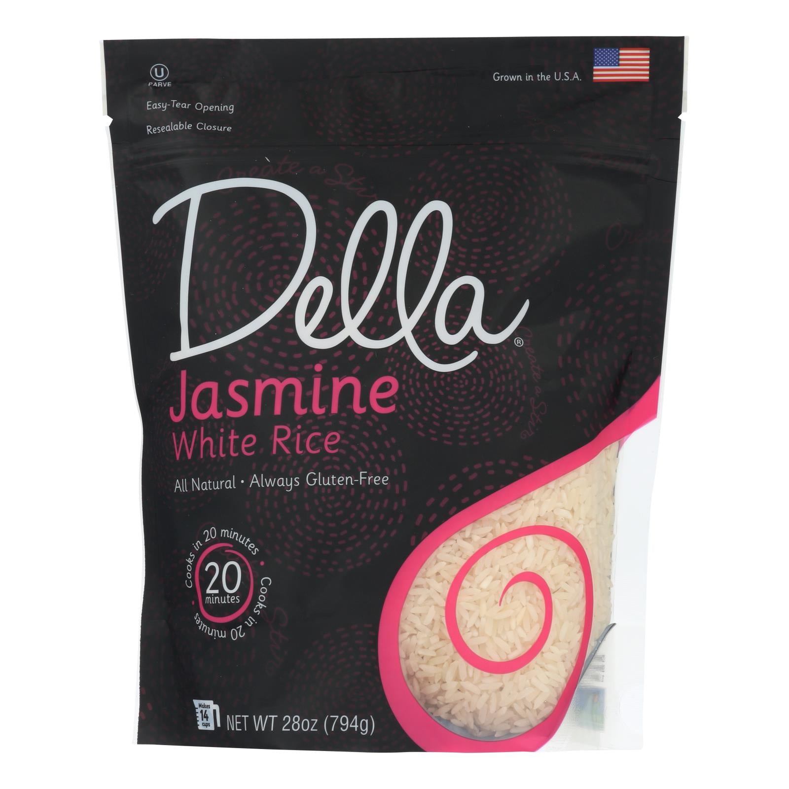 Della - Jasmine White Rice - Case Of 6 - 28 Oz. - GreatEagleInc